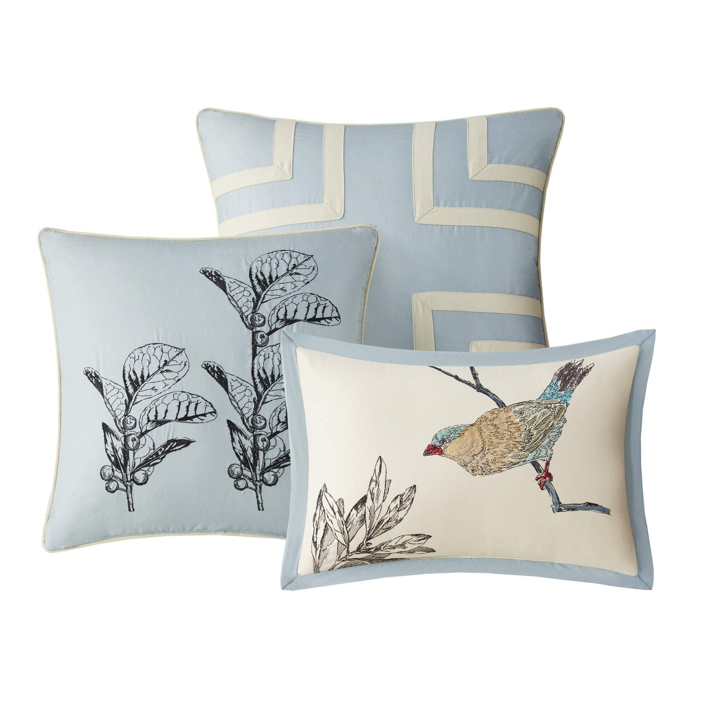 Madison Park Quincy Cozy Comforter Nature Scenery Design - All Season Bedding, Matching Bed Skirt, Decorative Pillows, Quincy, Leaf & Bird Khaki King(104"x92") 7 Piece