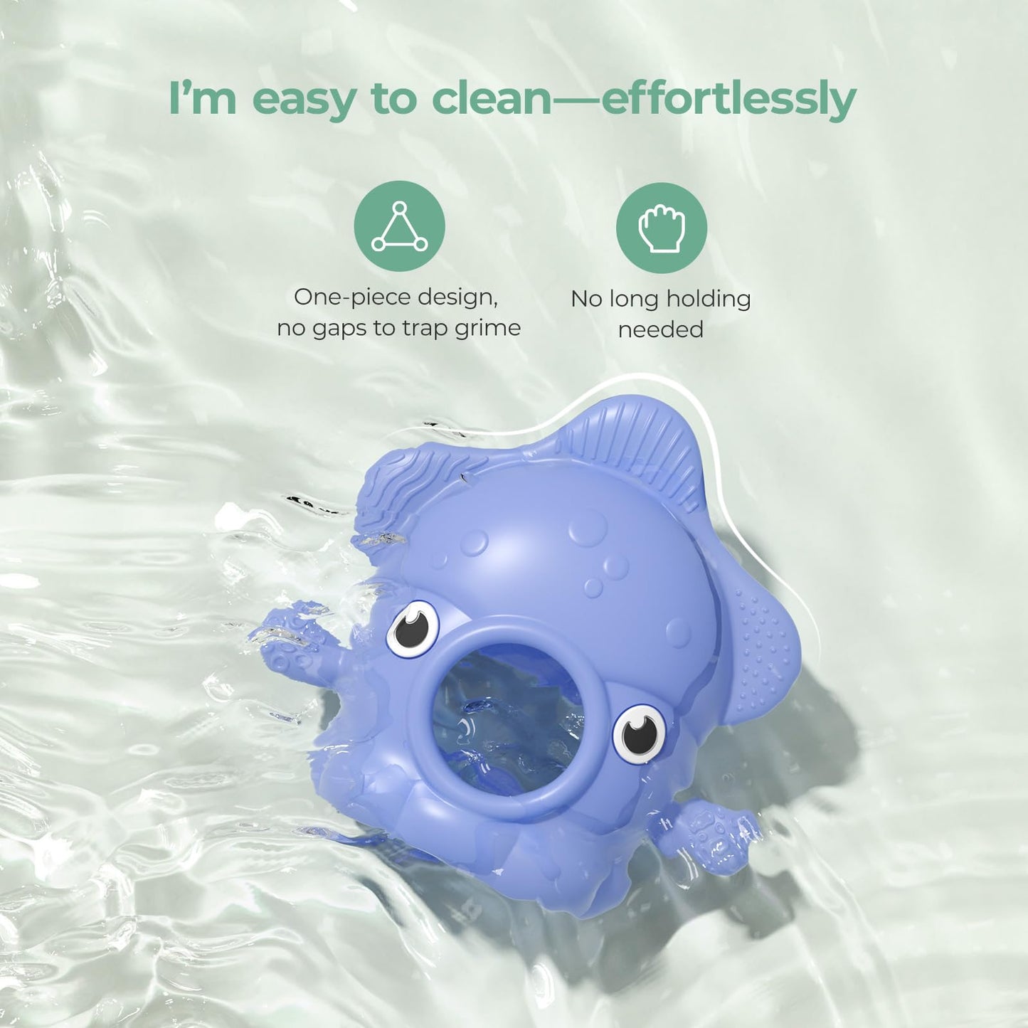 Momcozy Teething Toys, Food Grade Silicone Baby Teether for 0–12 Months, Baby Adjustable Teethers Mitten, Easy Grip Teething Relief with Multiple Chew Points,Sensory Exploration & Early Learning，Blue