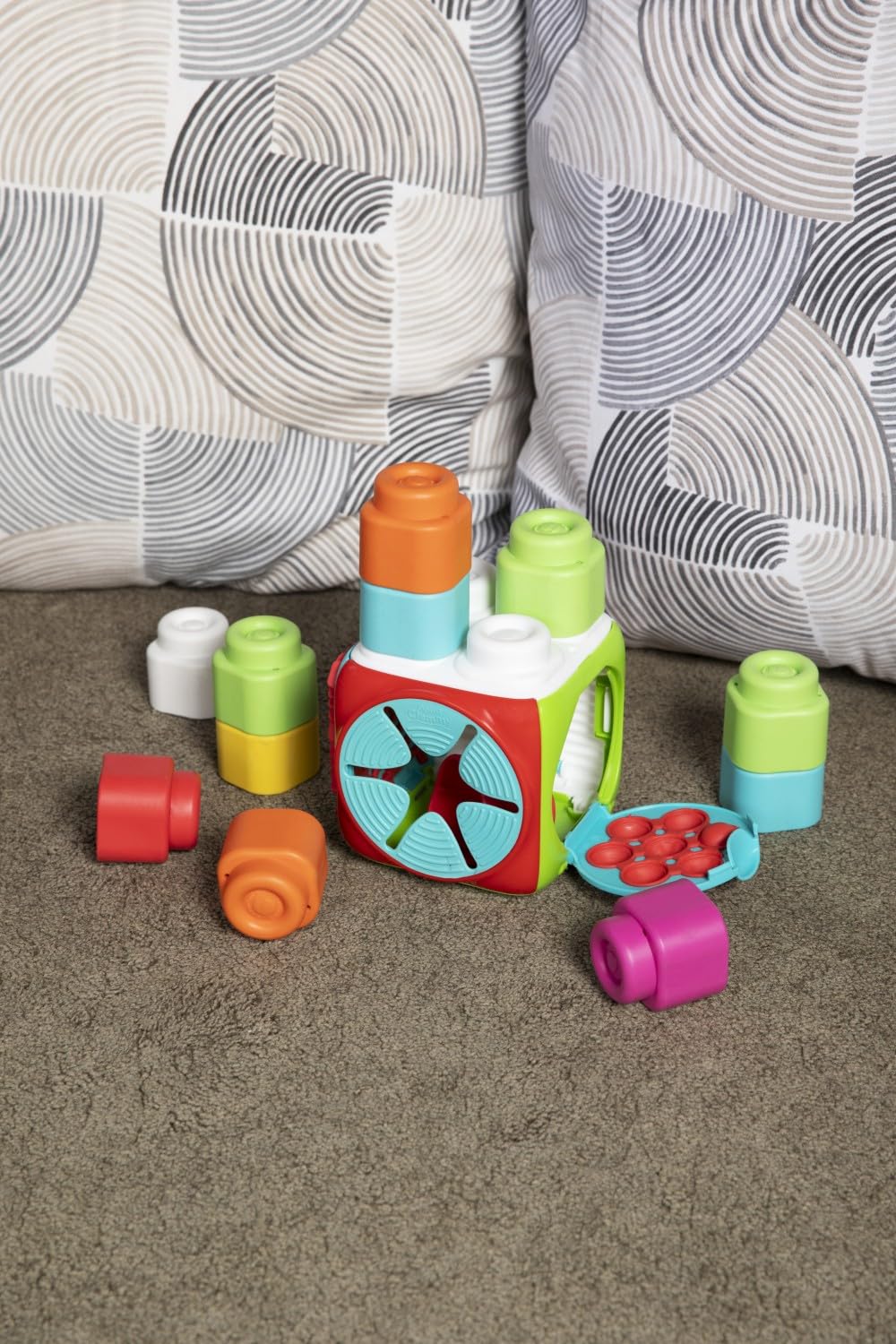 Clementoni Soft Clemmy Building Blocks - Sensory Activity Cube - Sensory Cube Game Activities and Textures, Soft Builds Baby from 6 Months, Made in Italy, 17902