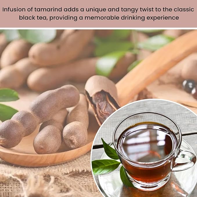Tea4U Flavored Black Ceylon TeaBags - Tamarind | Ideal Quality from Sri Lanka's Finest Leaves and Expertly Blended - 25 Count