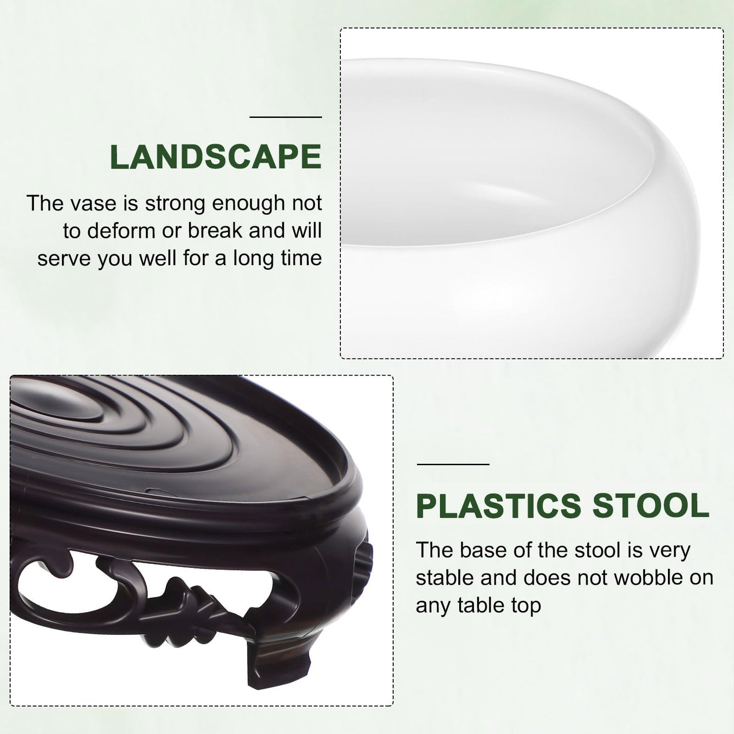 Toddmomy 6.3 Inch Lotus Ceramic Bowl Planter, Hydroponic Pot with Detachable Base, No Drainage Hole Container for Indoor Zen Decor, Office Desktop Water Gardening