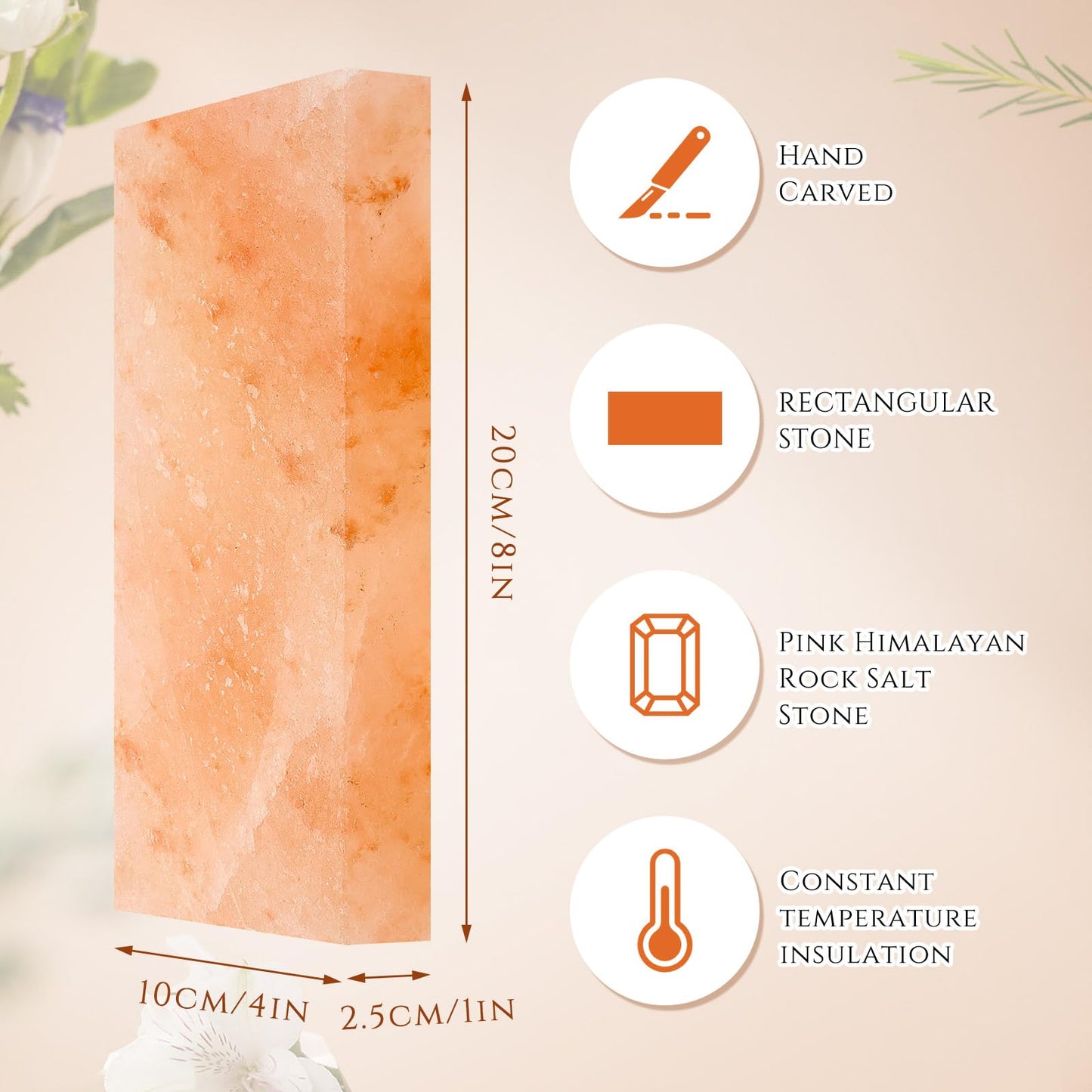 Swiffen 18 Pcs Himalayan Salt Tiles for Sauna Spa, 8 x 4 x 1 Inches, Natural Pink Salt Bricks Bulk Stone Blocks for Building Sauna Room, Spa Walls, Massage, Dry Aging, Wellness Centers, Home DIY Decor