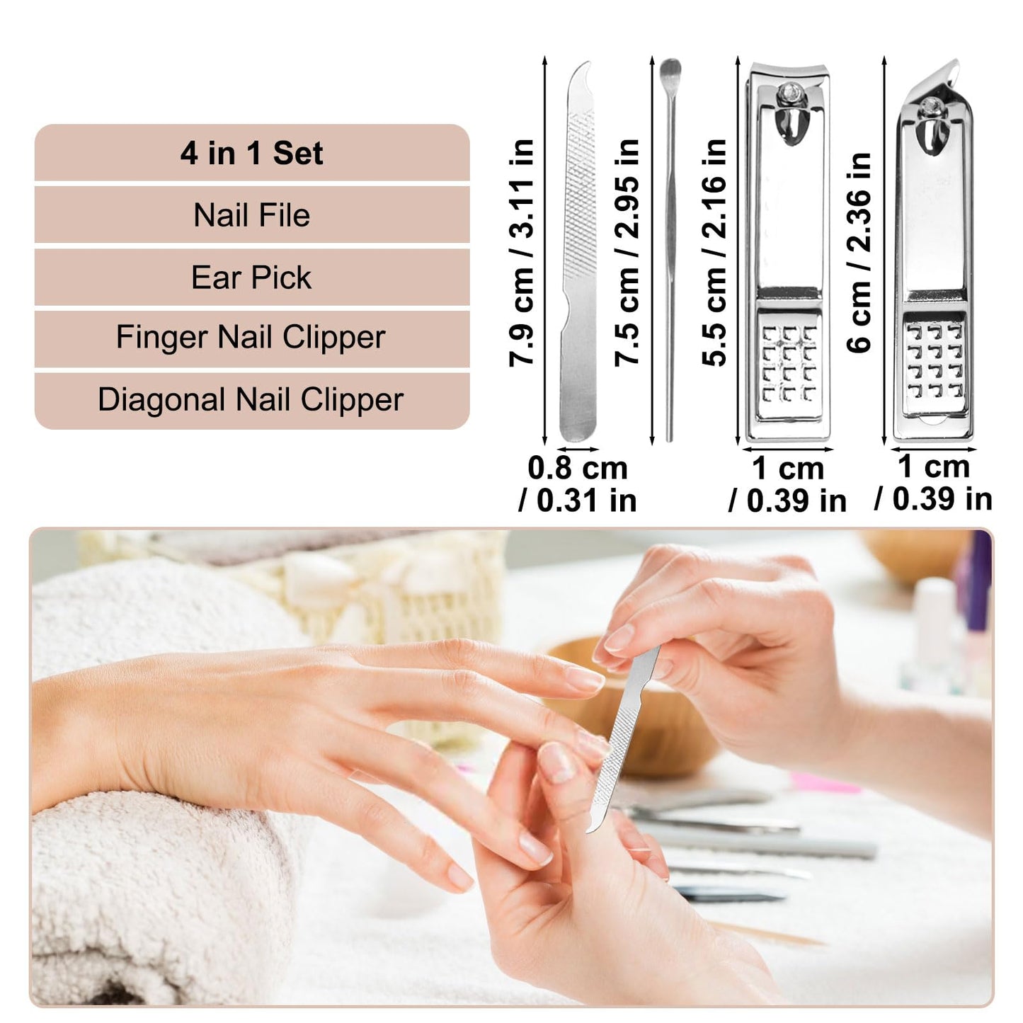 20 Sets Manicure Set Bulk, Nail Clippers Kit Stainless Steel Fingernail Clippers Set, Sturdy Nail Tip Cutter Trimmers Professional Grooming Toenail Clippers Personal Pedicure Kits Gift (Pink 4 in 1)