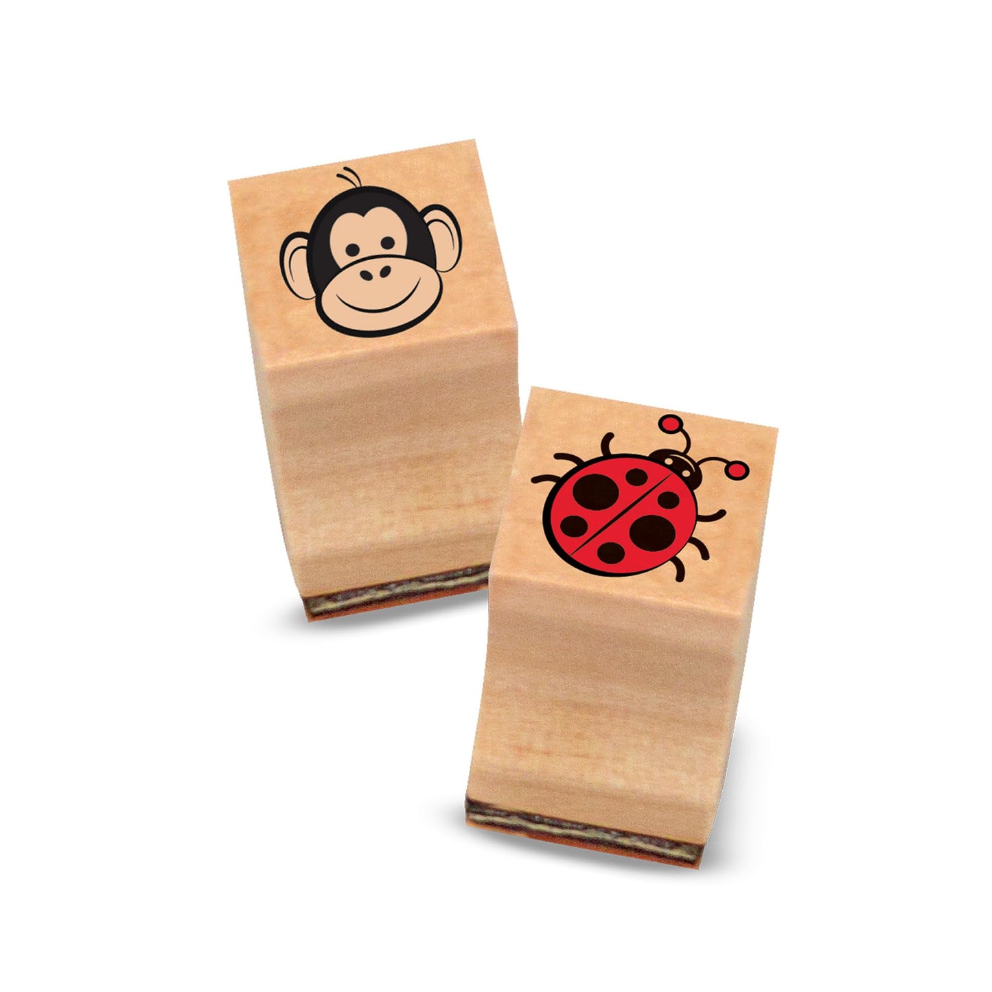 Melissa & Doug Wooden Stamp Set, Favorite Things - 26 Wooden Stamps, 4-Color Stamp Pad