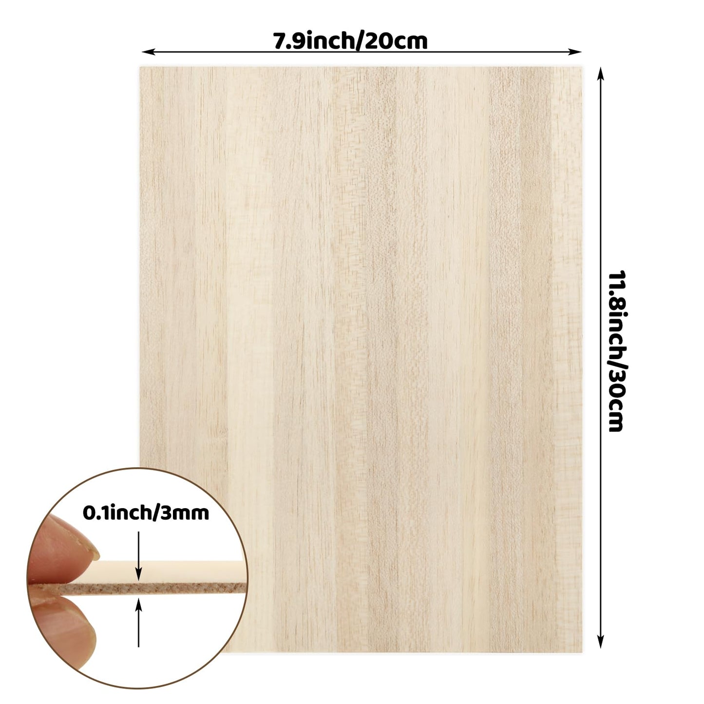 ZUQIAN 20 Pack Balsa Wood, 7.8”x11.8”x1/8” Balsa Wood Sheet, Thin Natural Unfinished Wood Boards for Wooden DIY Ornaments, Crafts, Hobby, Model Making, School and Laser Projects（200x300x3MM）