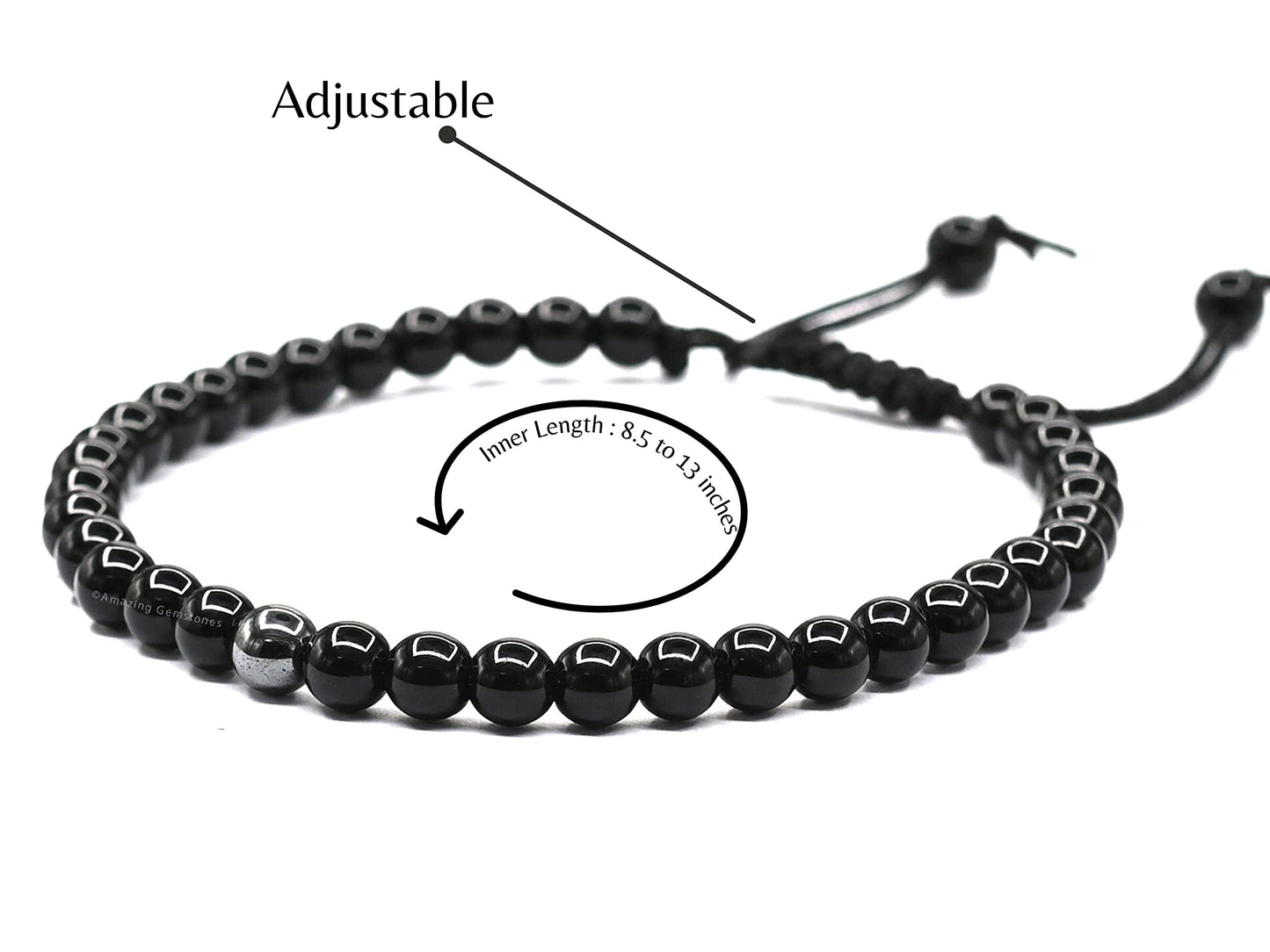 Amazing Gemstone Lymph Detox Magnetic Bracelet Ankle, Black Obsidian Hematite Bracelet Pulseras Para Hombres Mujer Stocking Stuffers (Set of 3)