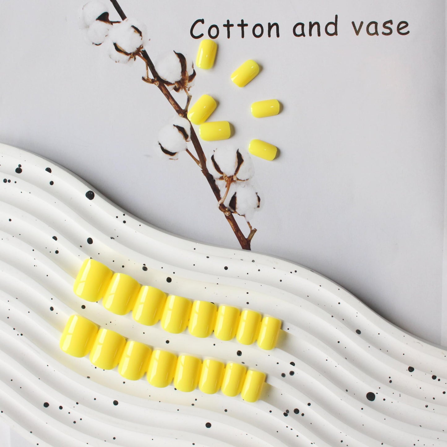 Yellow Press On Nails Short Square, KXAMELIE Natural Gel Nails Glue on Acrylic Nails Press ons Featured Protective Coat Thick Reusable Fake Nails Solid Color 24 Short Coffin Artificial Nails