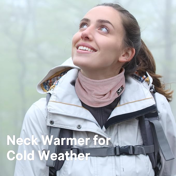 MCTi Neck Gaiter Warmer Winter Fleece Scarves Beanie Hat for Skiing Cycling Elastic Closure