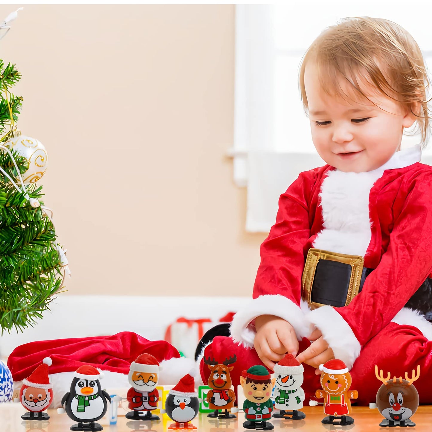 CCINEE 12 Packs Christmas Wind Up Toys Assorted Clockwork Toys Stocking Stuffers for Christmas Party Goody Bag Filler