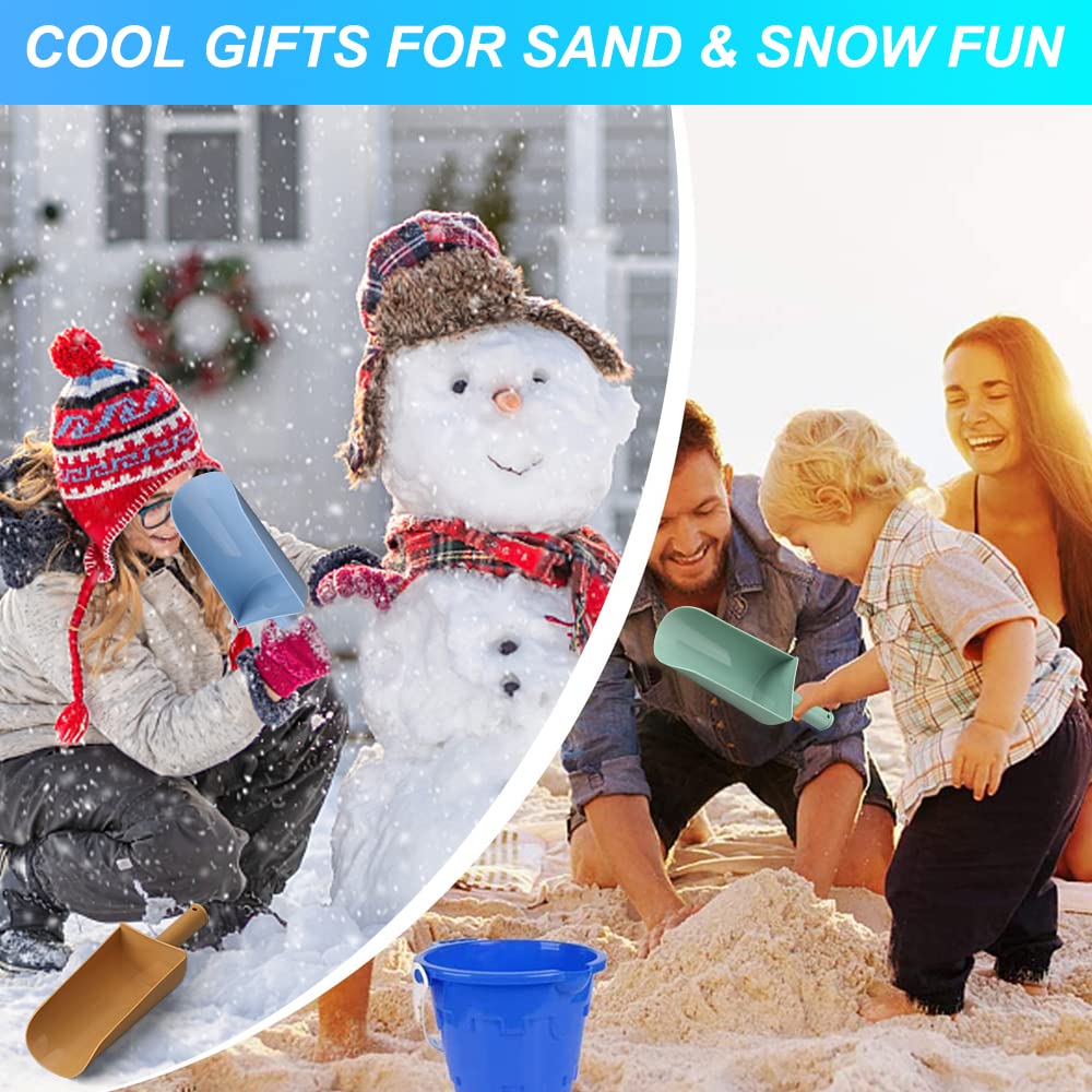 Umnodobn 9" Solid Beach Sand Toy Shovels Scooping Spade Toys Kit Gear Water Pool Gardening Digging Bath Toy Environmentally ABS Durable Plastic Complete Gift Set Bundle for Kids Adults