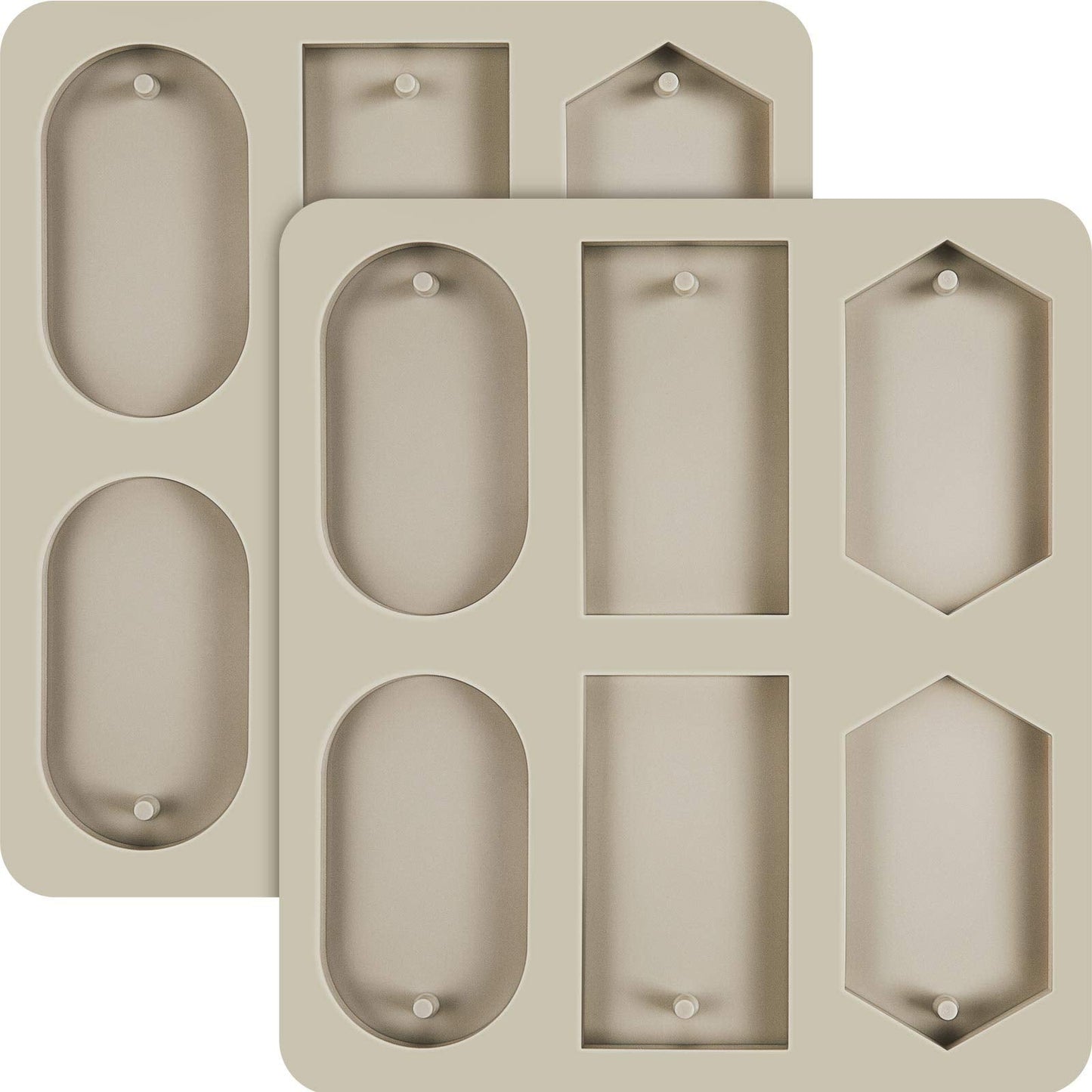 Patelai 2 Pcs Silicone Wax Melt Molds Silicone Resin Keychain and Wax Sachets Epoxy Casting Jewelry Making Molds with Hanging Holes for DIY Jewelry Handicrafts Making(Stylish Style)