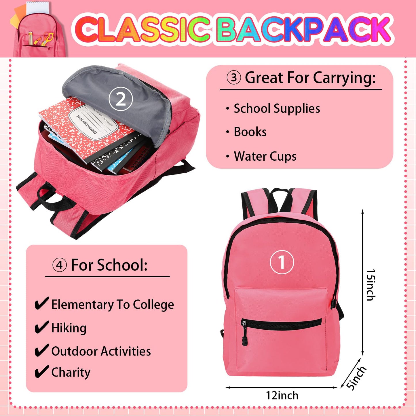 Gilprop 79 Pcs Christmas Gift Box for K-5 Elementary Middle Kit Bundle Bulk Essential for Operation Charity Xmas Gift(Pink)