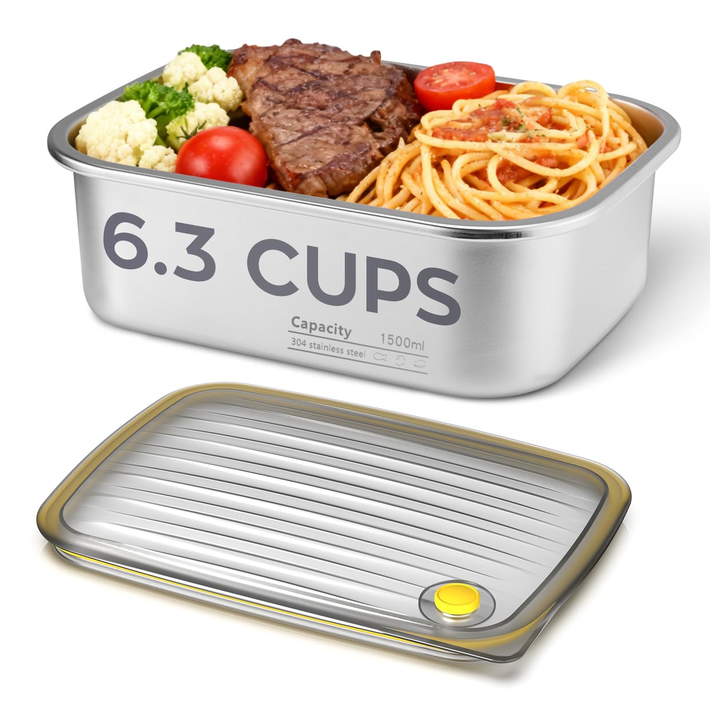 Drafin 1.5L 304 Stainless Steel Inner Container for Electric Lunch Box, Removable Replacement Tray, Easy to Clean, Eco Friendly and Dishwasher Safe