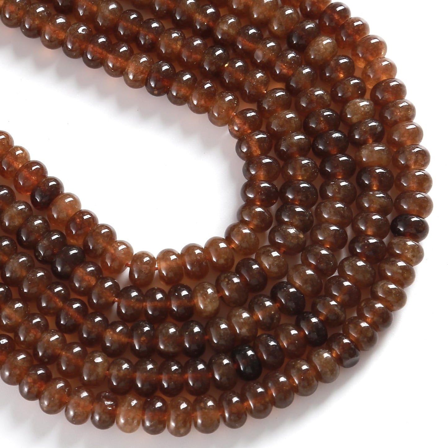 5x8mm 76pcs Gold Tourmaline Rondelle Spacer Loose Beads Abacus Disk Stone Round Loose Gemstone Beads for Jewelry Making DIY Bracelet Necklace