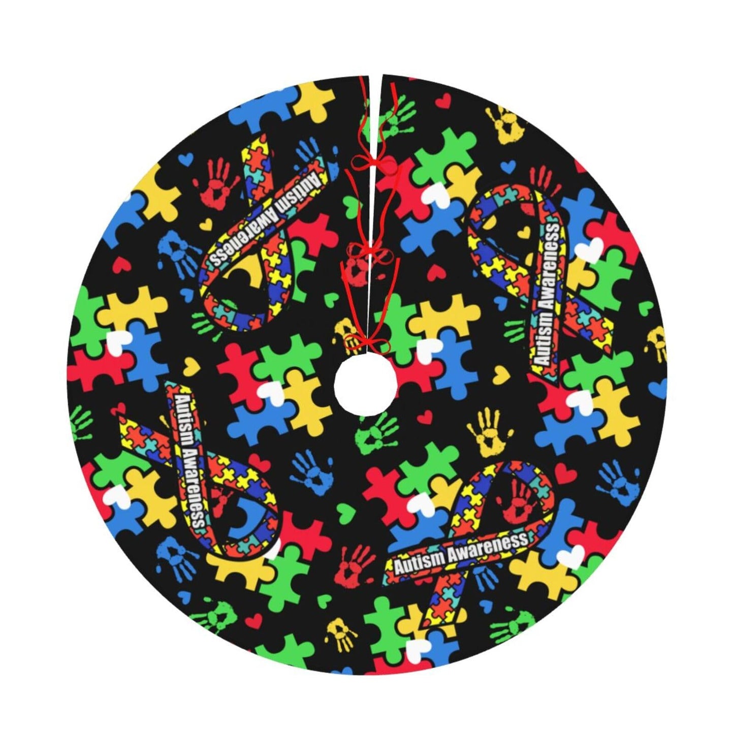 Autism Awareness Tree Skirt Christmas Tree Ornaments Tree Skirt for Christmas Decoration 30"