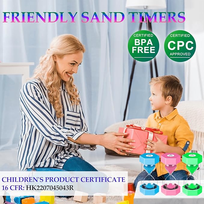 Hourglass Timer 25 Minute, Plastic Sand Clock 25 Min, Small Blue Sand Watch 25 Minutes, Colorful Hour Glass Sandglass Timer for Kids, Games, Classroom, Kitchen, Decorative