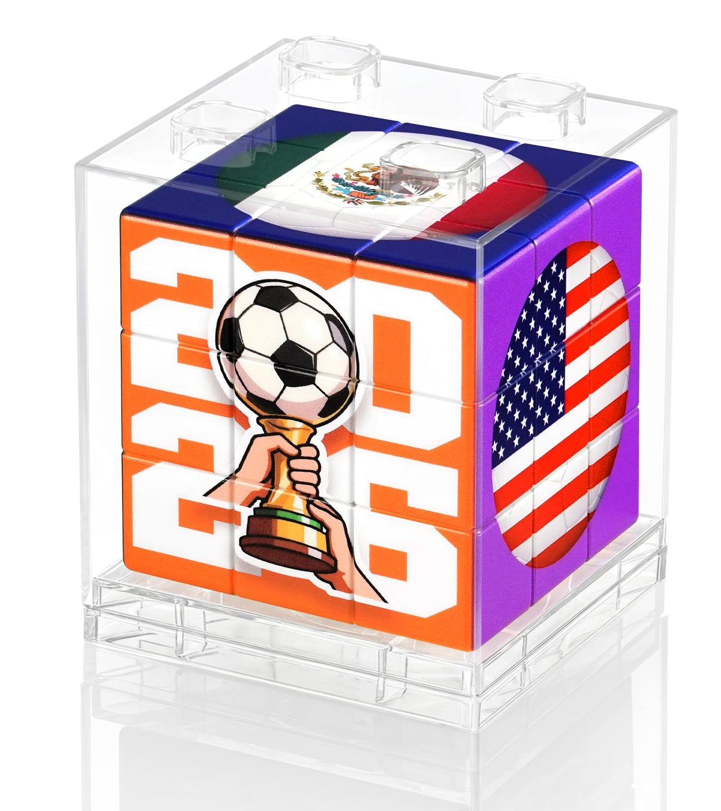 2026 World Soccer Cup Themed 3x3 Cube Puzzle, Football Sports Celebration Brain Puzzle Toy, Memorable Decor for Sport Fans