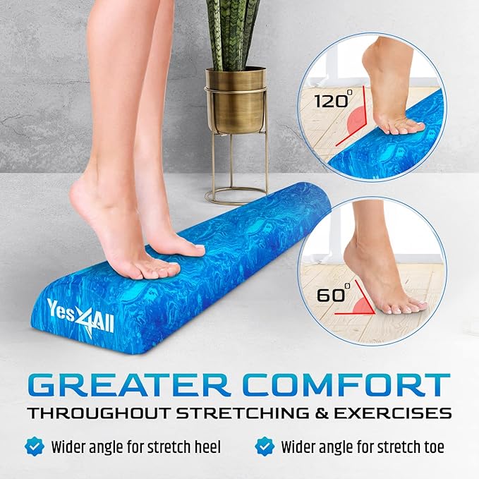 Yes4All Medium-Density EVA Foam Roller for Back - Half Back Roller for Exercise, Yoga & Pilates 12/36 inch