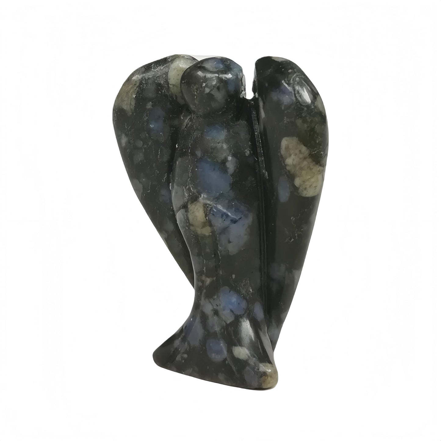 Afucats Natural Rhyolite Healing Guardian Angel Indoor Decorative Stone,1.5 Inches Carving Pocket Palm Statue,Gift for Her Christmas Décor