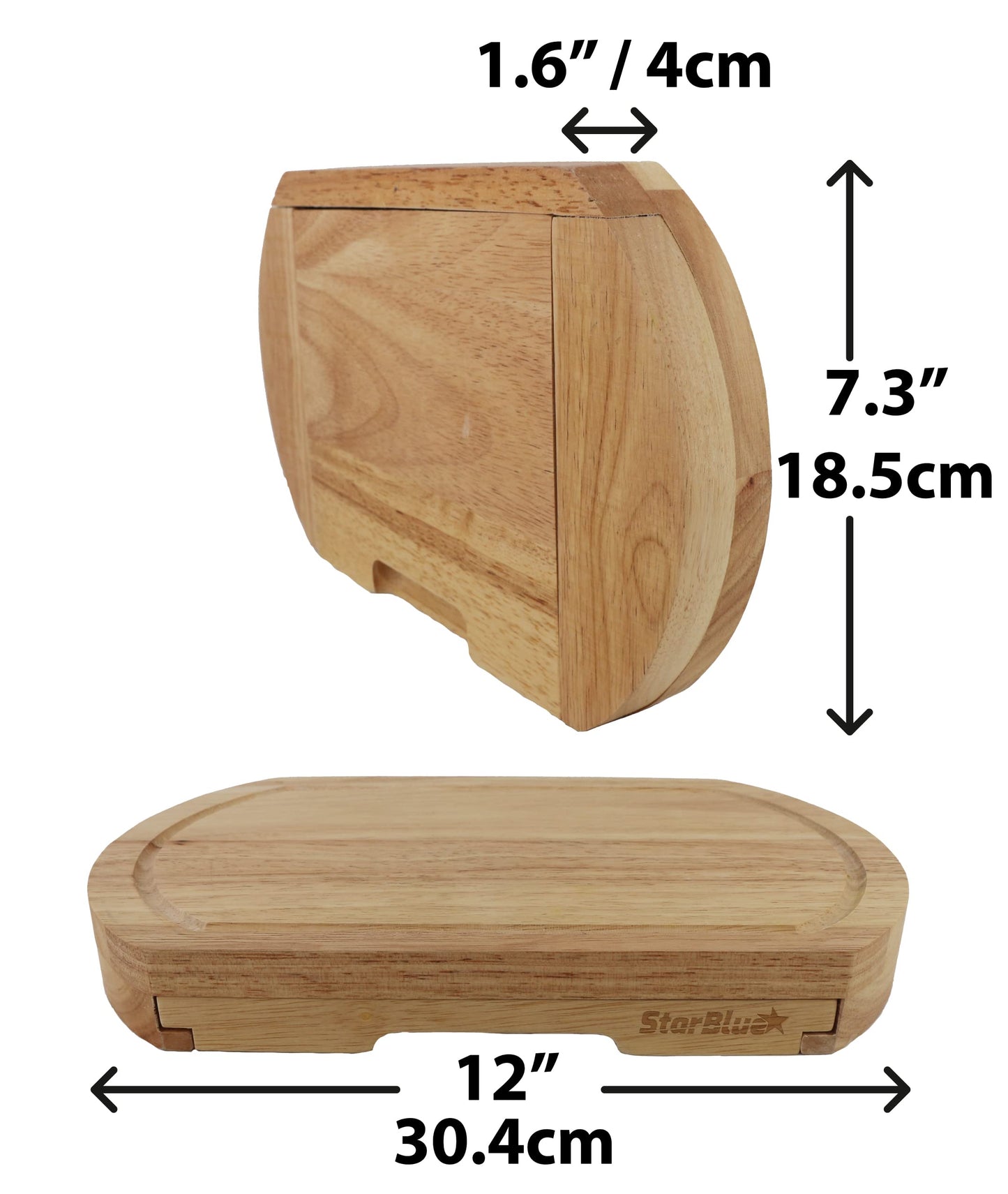 Cheese Board Set by StarBlue - with 4 Knives and Slide Out Drawer | Large Oak Wooden Cheese and Platter Cutting Serving Plate Tray | Best for Housewarming and Birthday Gift