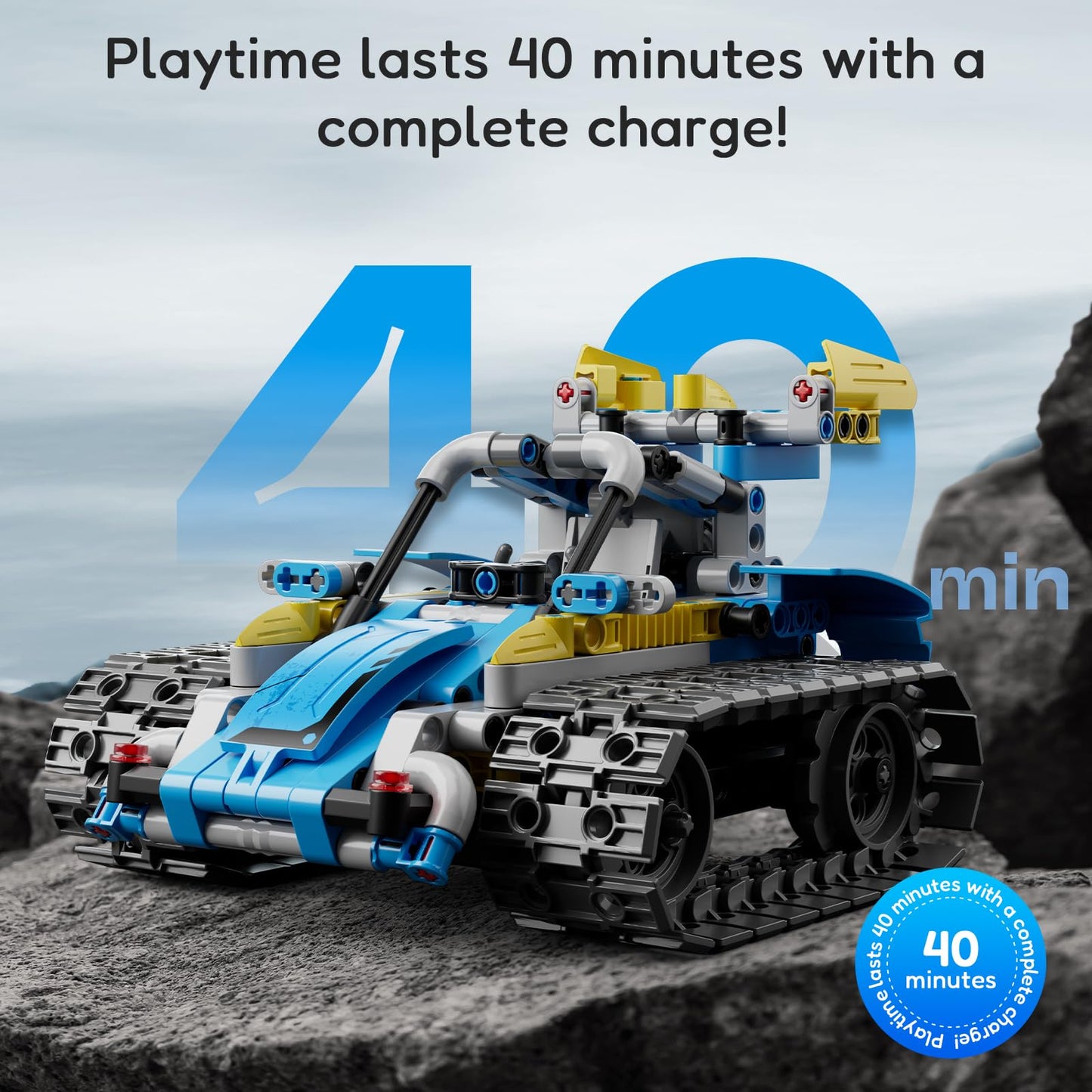 Mibido Robot Building Kit with Remote Control STEM Gifts for Kids Boys Ages 8-14, Technic Coding Robotic Toys for Teen‘s Birthday, Build 5in1 Models with 488 Pieces