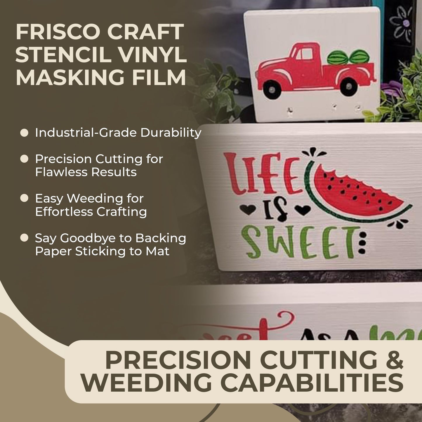 Frisco Craft Stencil Vinyl Masking Film - Compatible Stencil Vinyl for Cricut Machine, Silhouette, Cameo - Blue Removable Sheet - Easy to use, No Residue, Multi-Purpose (12” x 30ft)
