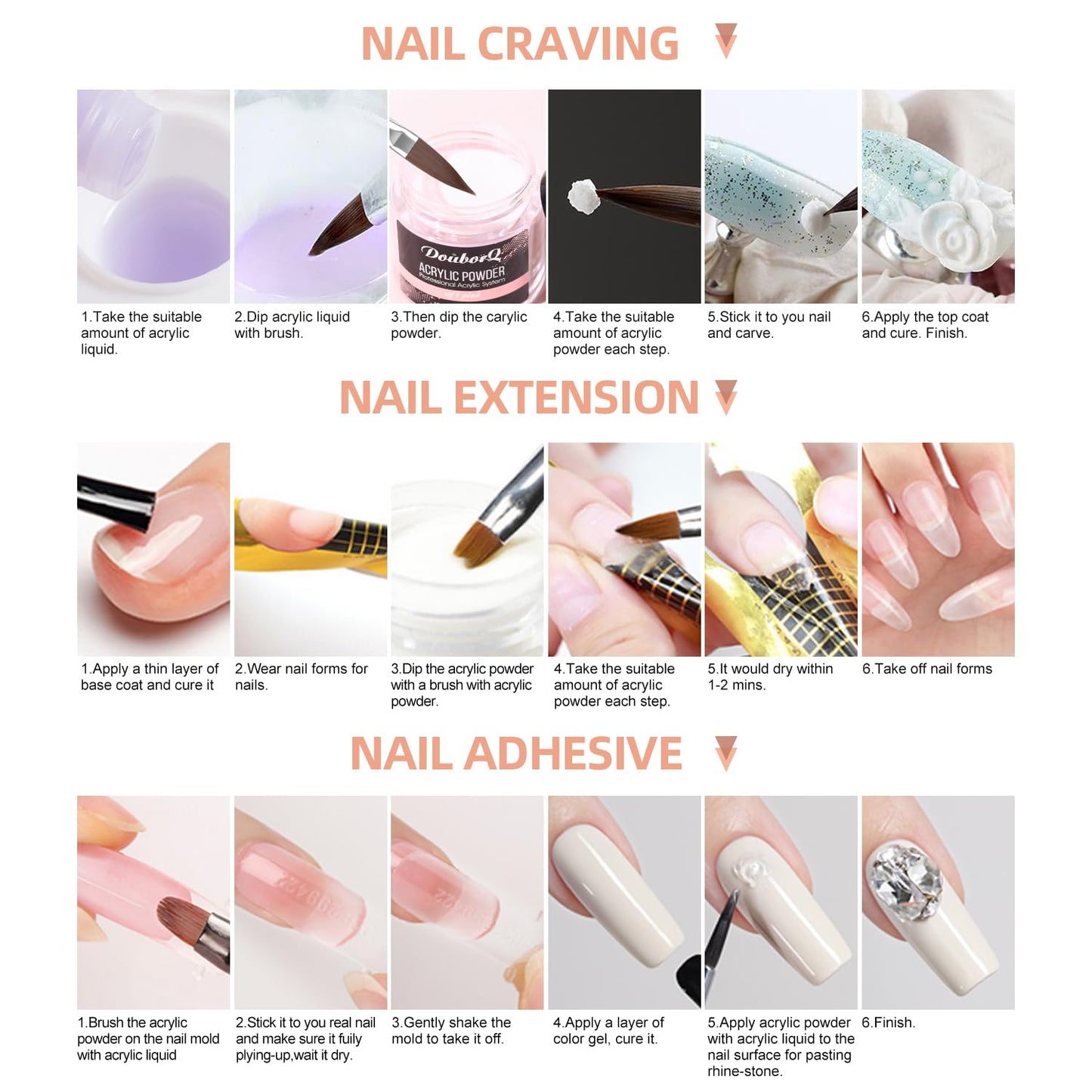 Acrylic Nail Kit With Drill And U V Light Full Nail Kit Set Professional Nail Starter Kit For Beginners Acrylic With Everything