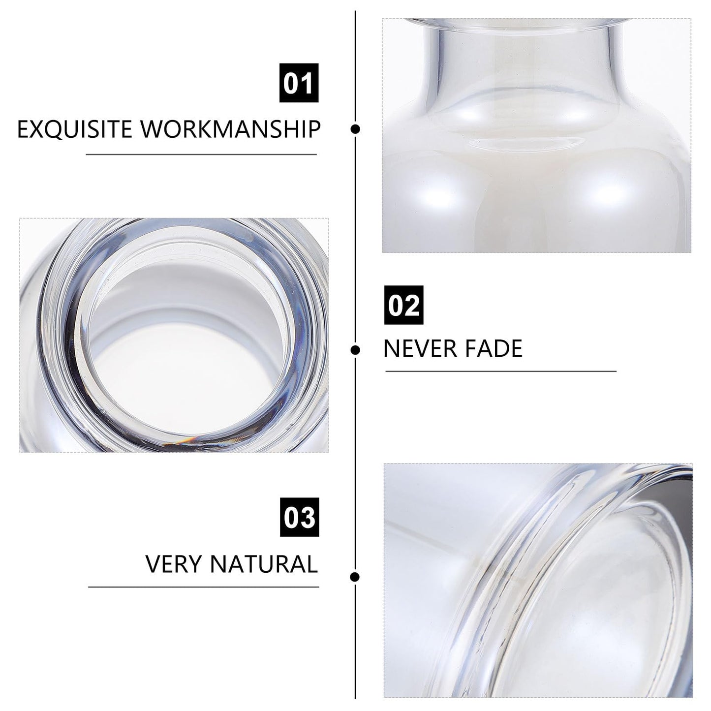 Alipis Hydroponic Plants Vase Narrow Mouth Glass Planter Ocean Blue Desktop Terrarium Home Decoration