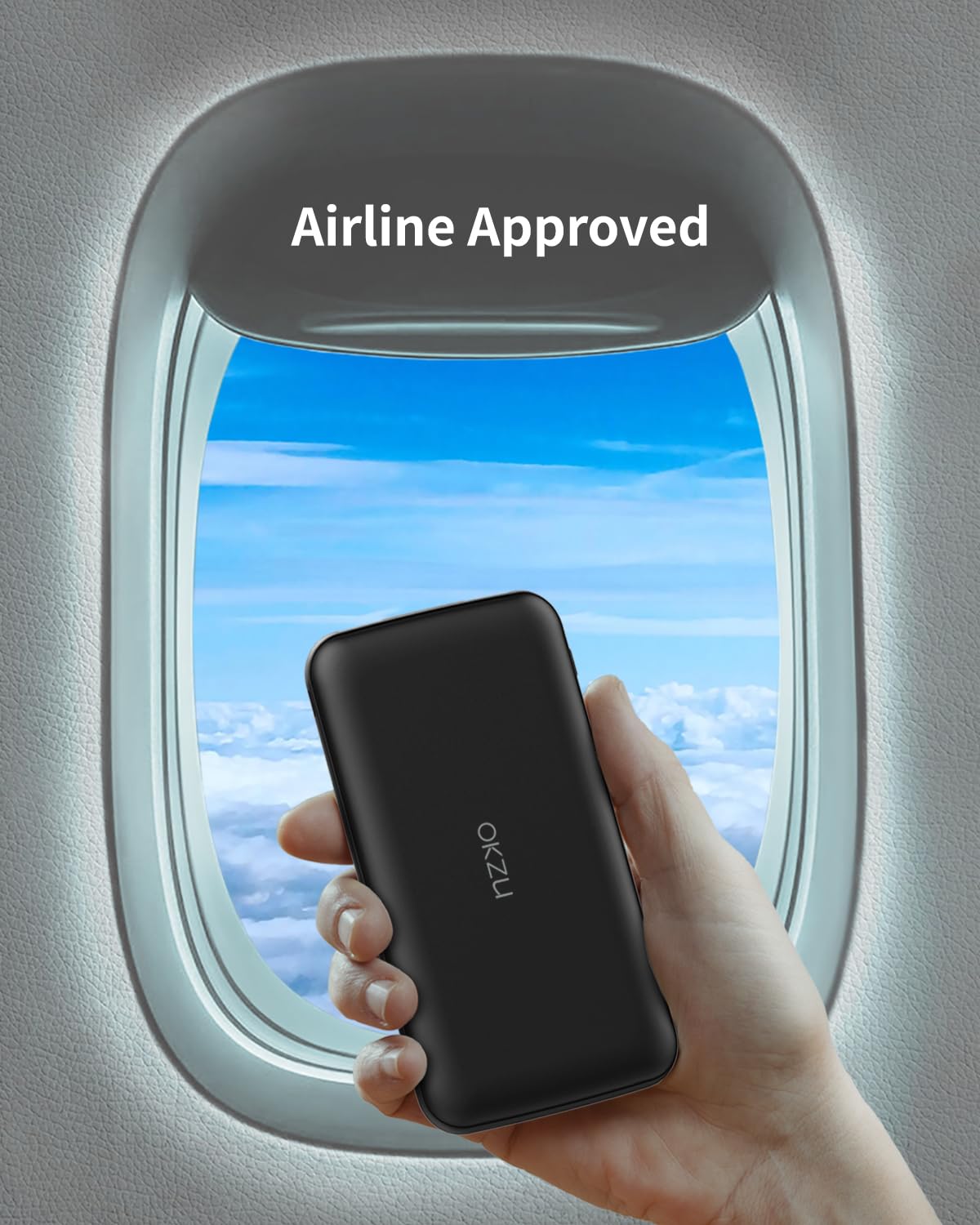 OKZU 5V 2A Power Bank for Heated Vest, Jacket, Stadium Seats, Chair, 10000mAh Fast Charging Battery Pack for USB Heated Clothing, Heated Blanket, Coat, Sleeping Bag