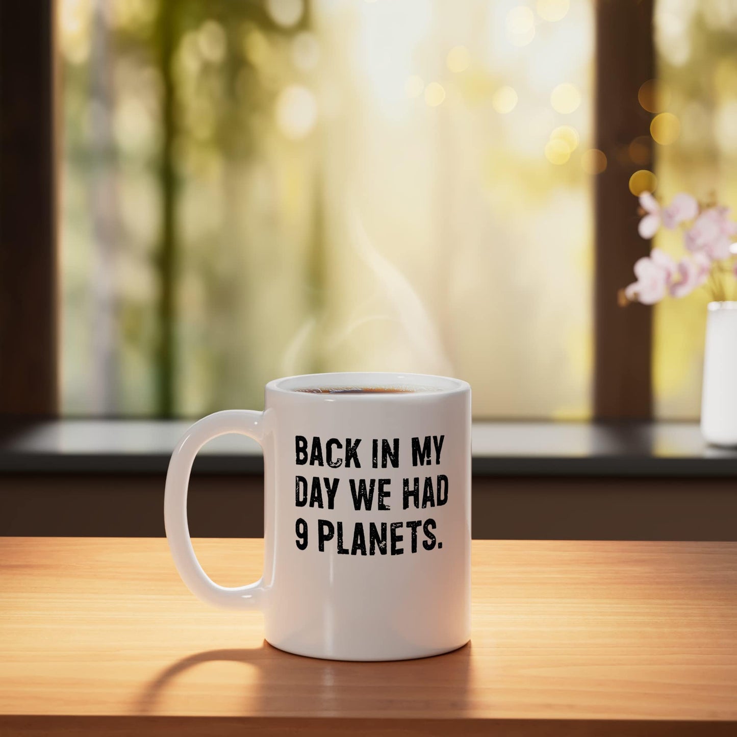 Back In My Day We Had Nine Planets Pluto Funny Space Nerd Ceramic Mug, White