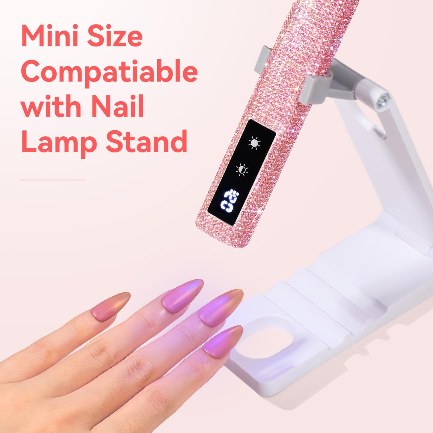 Makartt UV Nail Lamp, Handheld Flash Cure Lamp with Painless Mode 800mAh Rechargeable Portable Nail Light with LCD Display & 3 Timers for Home & Salon DIY(Diamond)