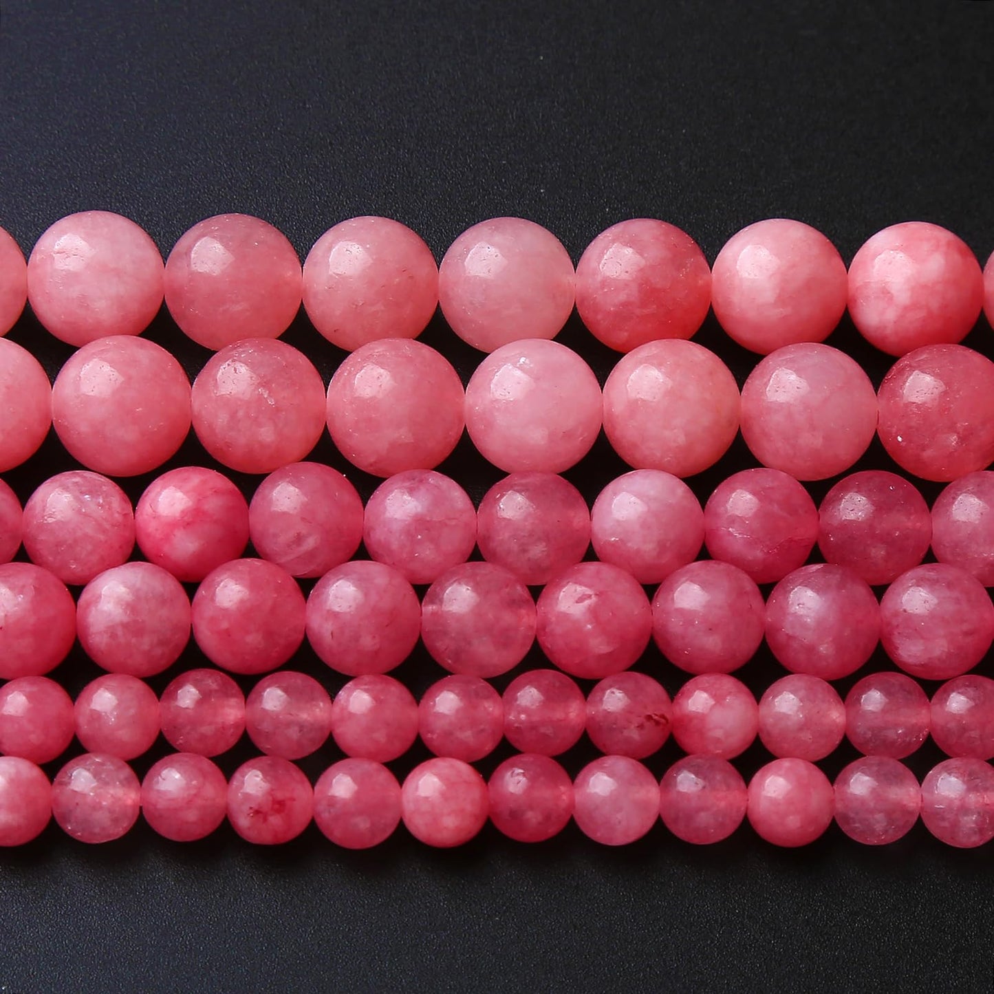 6MM 60PCS Natural Stone Rose Pink Jade Beads for Jewelry Making DIY Bracelet
