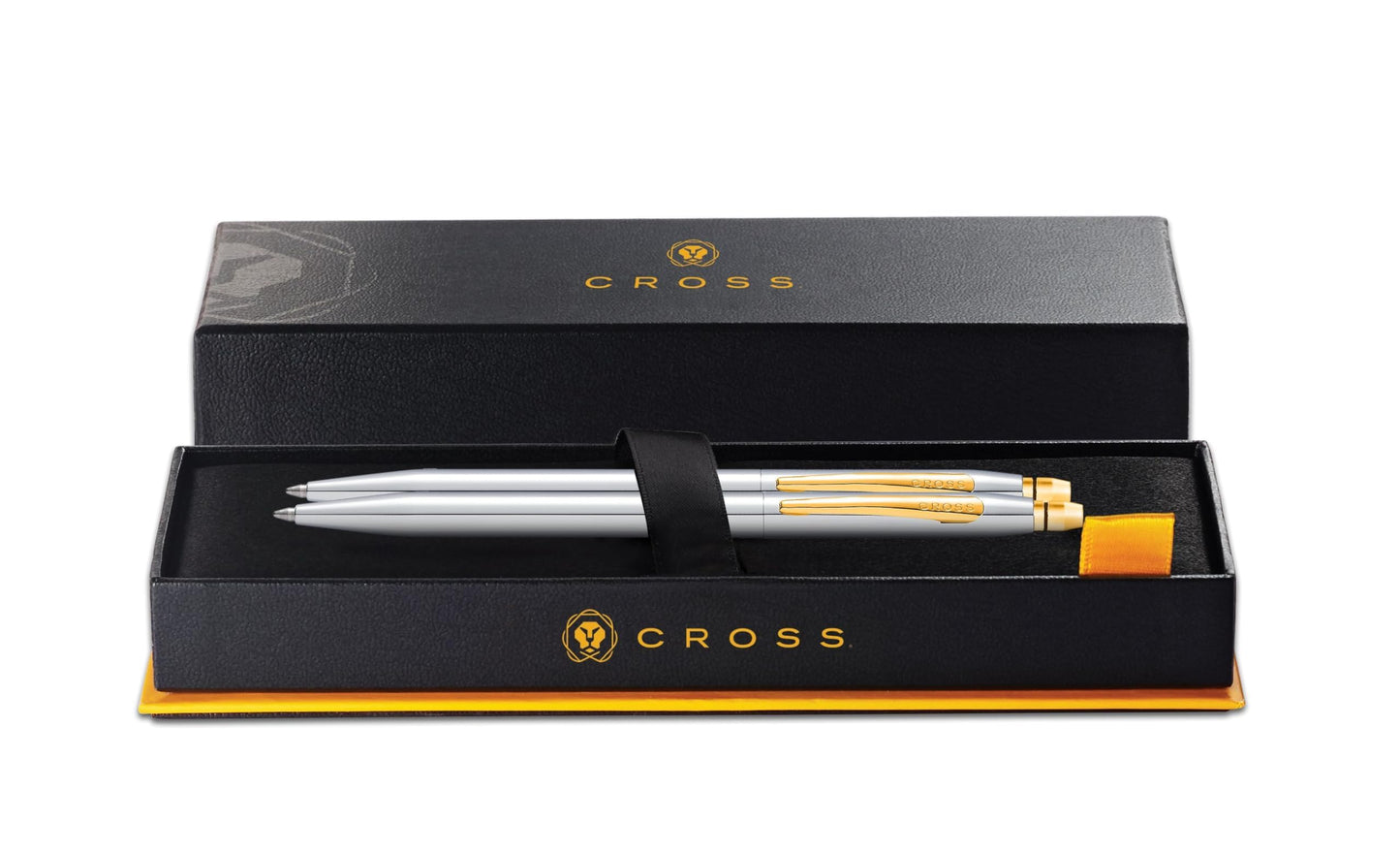 Cross Click Medalist Chrome with Gold-tone Appointments Ballpoint Pen - High-End Writing Tool for Versatile Use - Smooth Writing & Journaling - Elegant Accessory - Long-Lasting - Black Ink