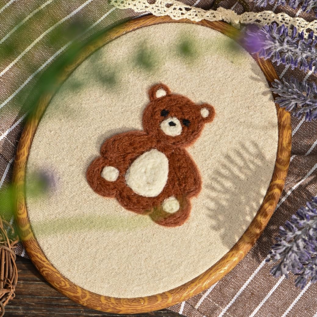 Needle Felted Bear Nursery Wall Decor Wall Art Decorative Artwork for Boy Girl Nursery Living Room Home Decor 7.5 INCH