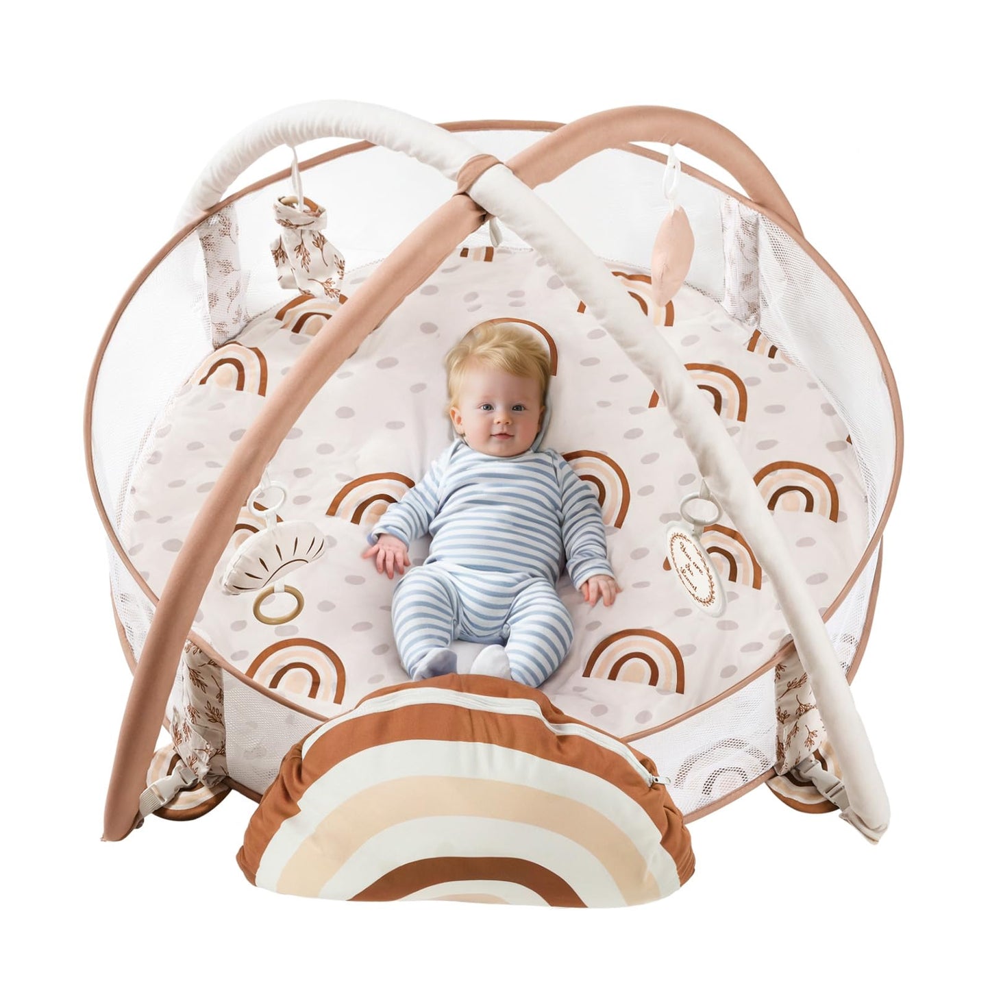 Mallify 6-in-1 XL Large Baby Gym & Ball Pit, Play Mat & Play Gym, Combination Baby Activity Gym with Milestone Cards for Sensory Exploration and Motor Skill Development, Balls are not Included