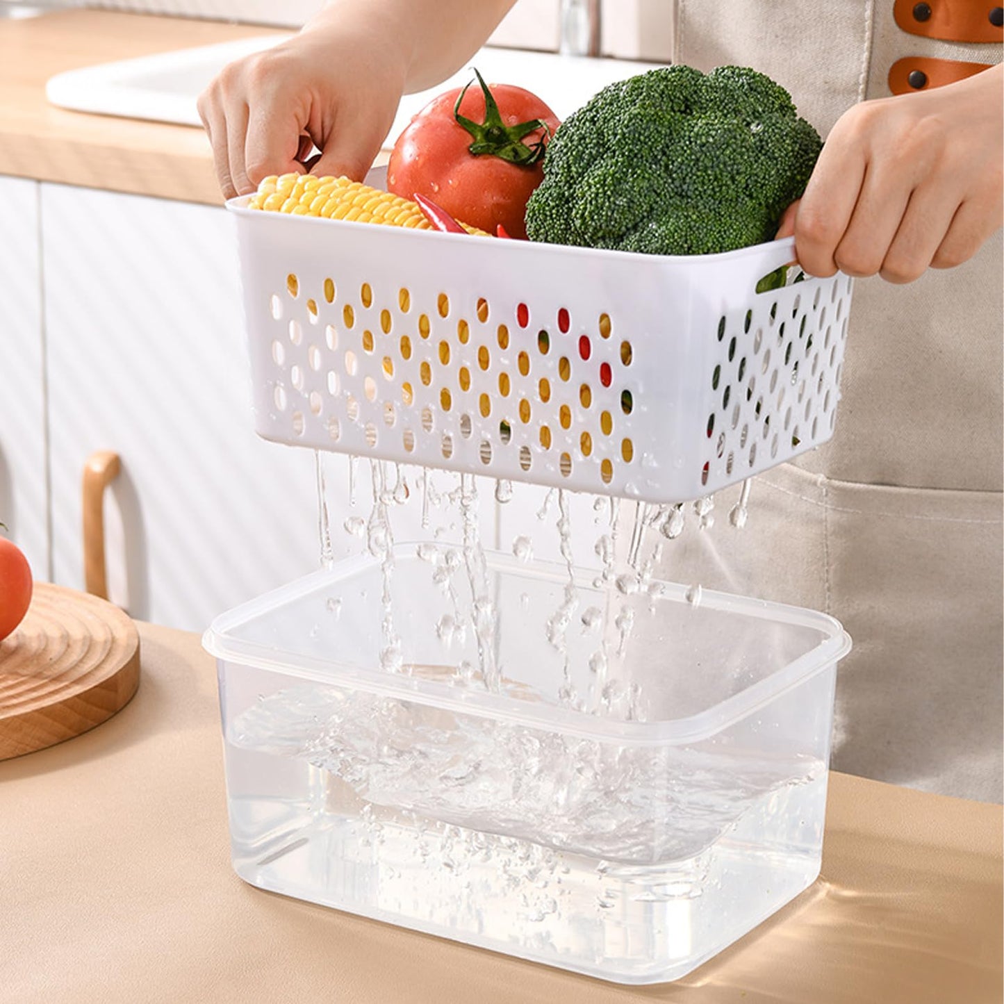 Zmxiabo 3 PCS Fruit Storage Containers for Fridge Food Berry Storage Container Set with Removable Strainer Lid Berries Container for Fridge BPA-Free Plastic Crisper for Long-Term Freshness