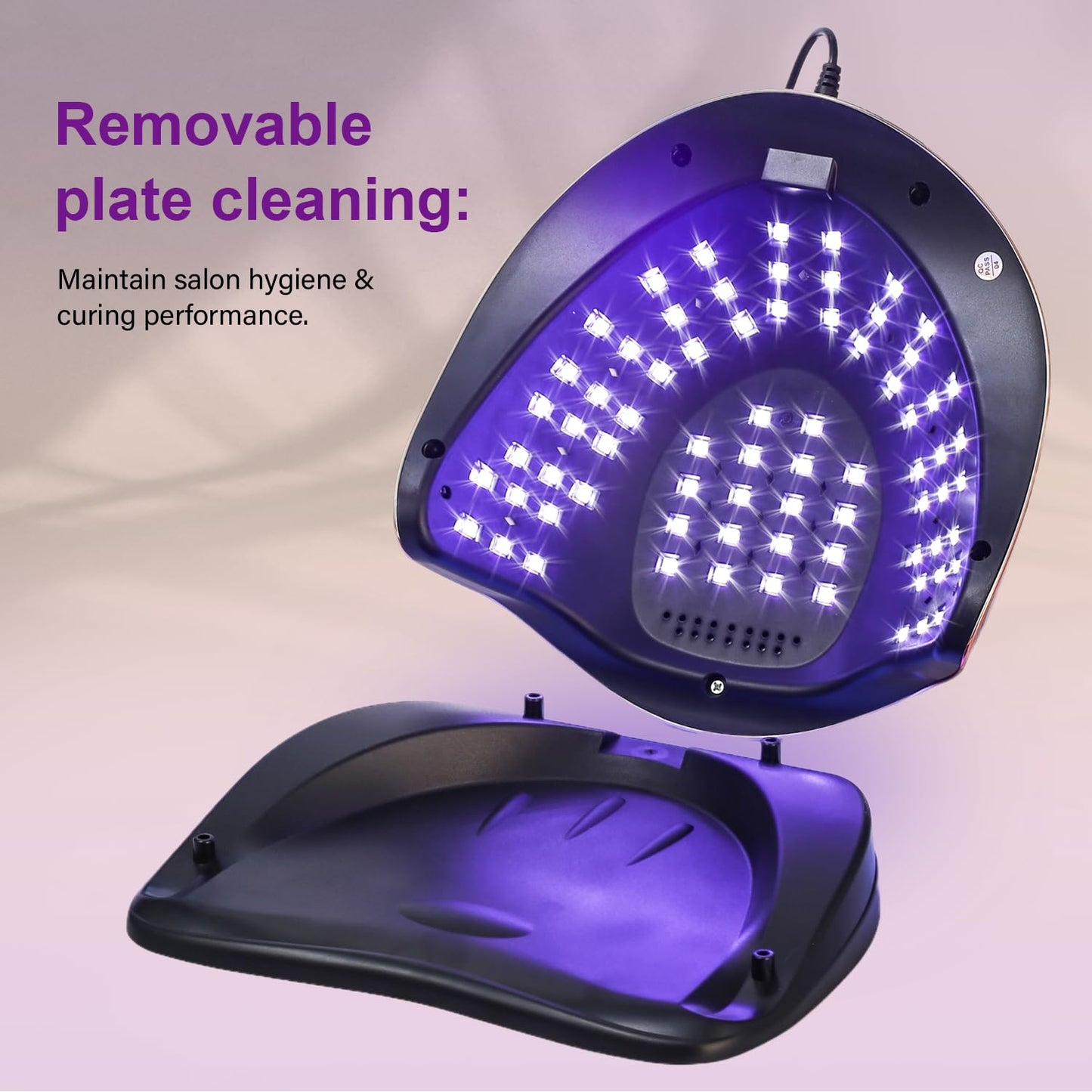 PUSHUJIA 300W Professional Nail Lamp - Fast Curing, Auto Motion Sensor, 4 Timer Settings, 72 LED Even Coverage for Gel Polish - Salon & Home Use