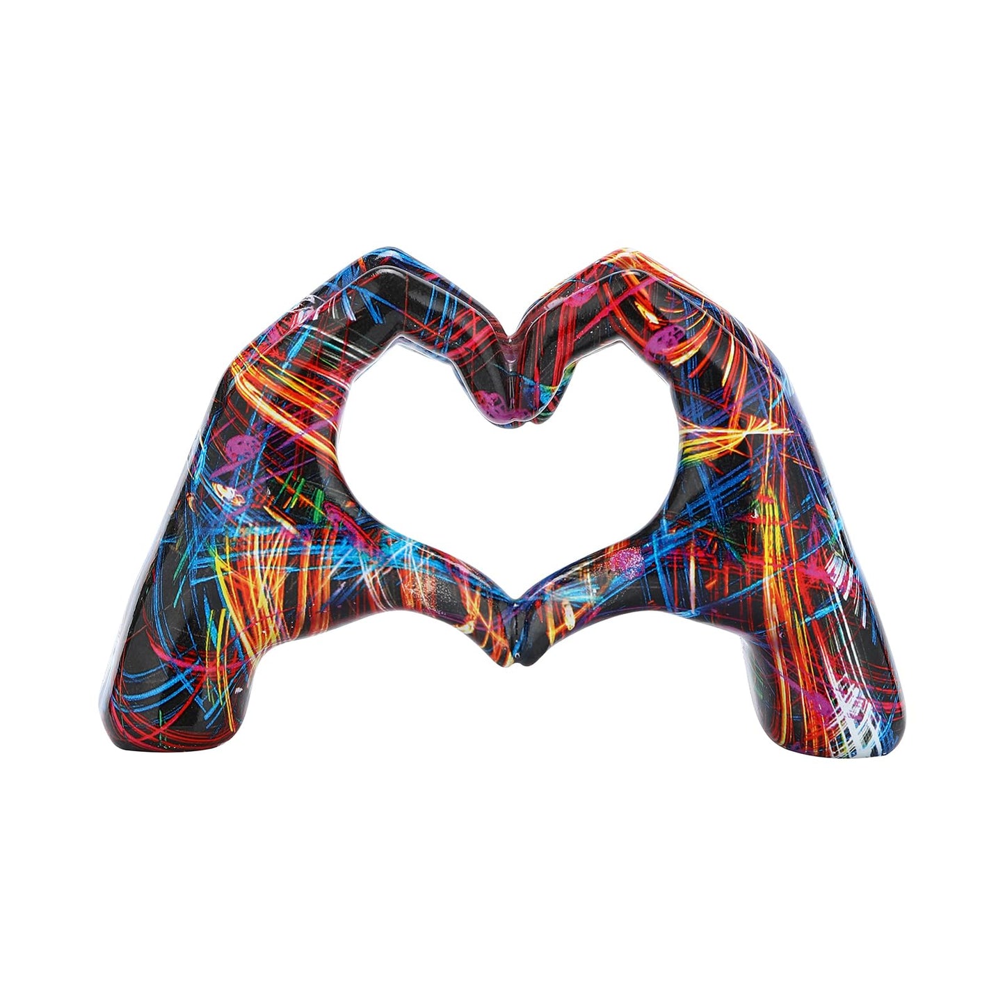 JDPEYI Heart Hands Sculpture Room Decor Hand Heart Statue Bracelet Holder Decorative Hand Art for Bedroom Living Room Bookshelf and Coffee Table