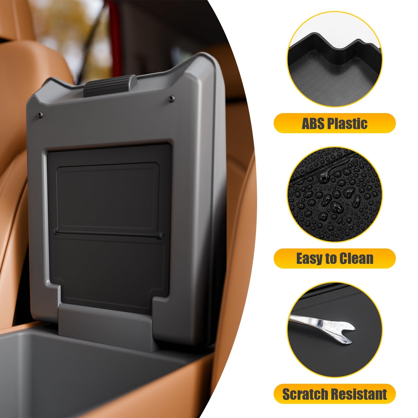 Maxzina Center Console Hidden Box Compatible with 2023-2026 Honda Pilot & 2024-2026 Ridgeline & 2024-2026 Passport Secret Storage Box ABS Plastic Armrest Organizer Compartment 2025 Pilot Accessories