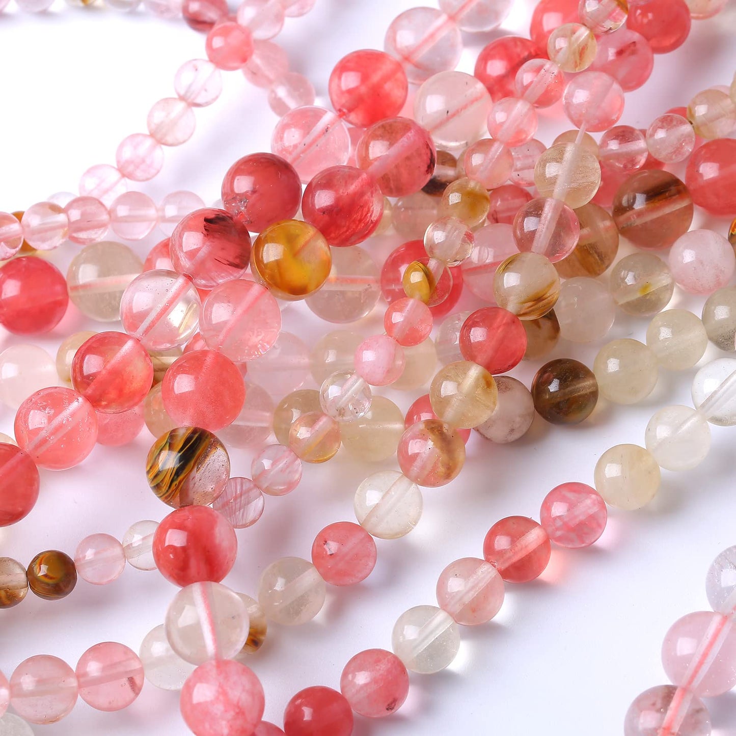 36PCS 10MM Watermelon Tourmaline Stone Beads Natural Gemstone Bead Crystal Healing Energy Jewelry Making DIY 15 inches