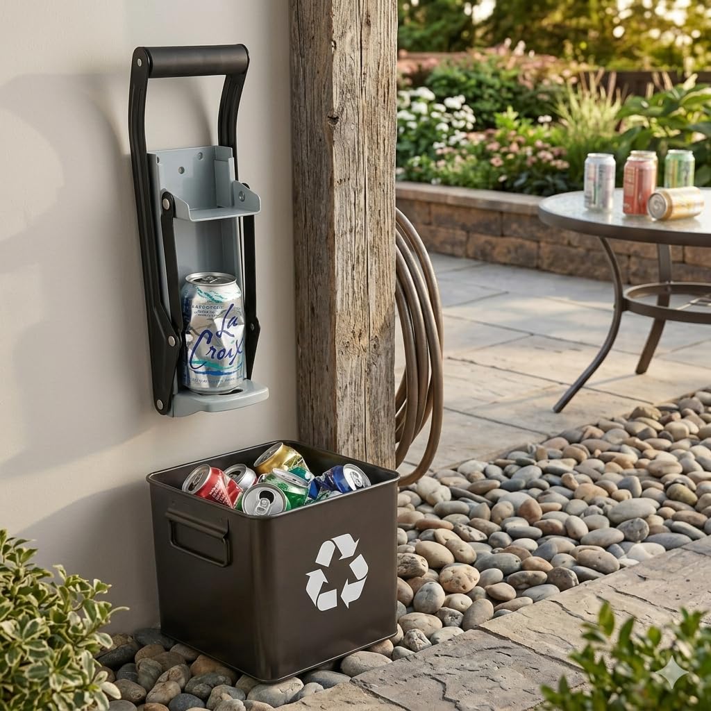 Stanz (TM) 12oz 16oz Wall Mounted Aluminum Can Crusher Beer Soda Cans Smasher Eco-Friendly Recycling Tool with Mounting Screws for Home