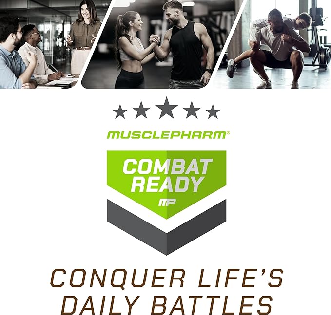 Muscle Pharm Combat Ready Chocolate Chip Cookie Dough Protein Bar,High Protein Bars,Combat Cravings,Fuel Performance & Meet Energy Demands,20g Protein from Whey Protein,5g Fiber,Gluten Free,4 Bars