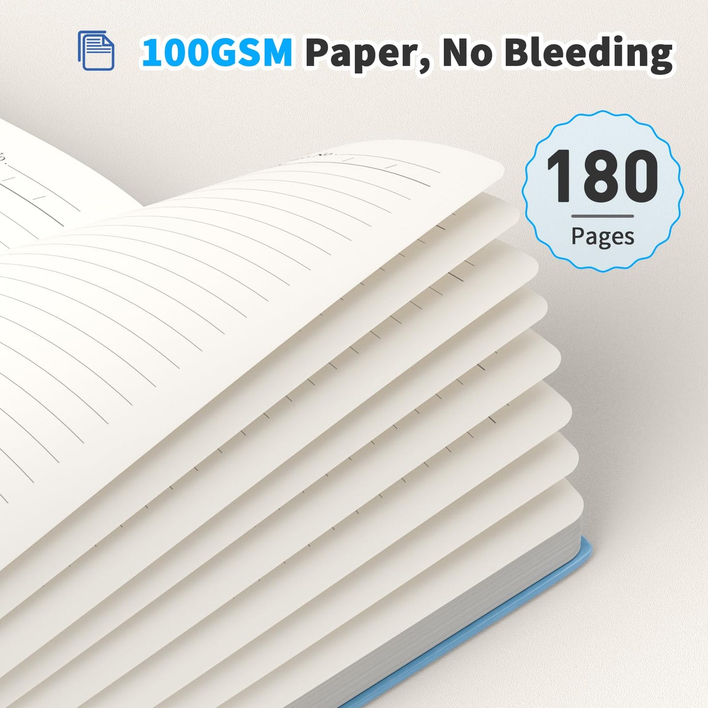 Oucaru Lined Journal Notebook, 24 Pack, 180 Pages, A5 Journals for Writing, 100 GSM Thick Paper, Small Notebooks Daily Journal for Women Men Work, Business, School, Travel Supplies