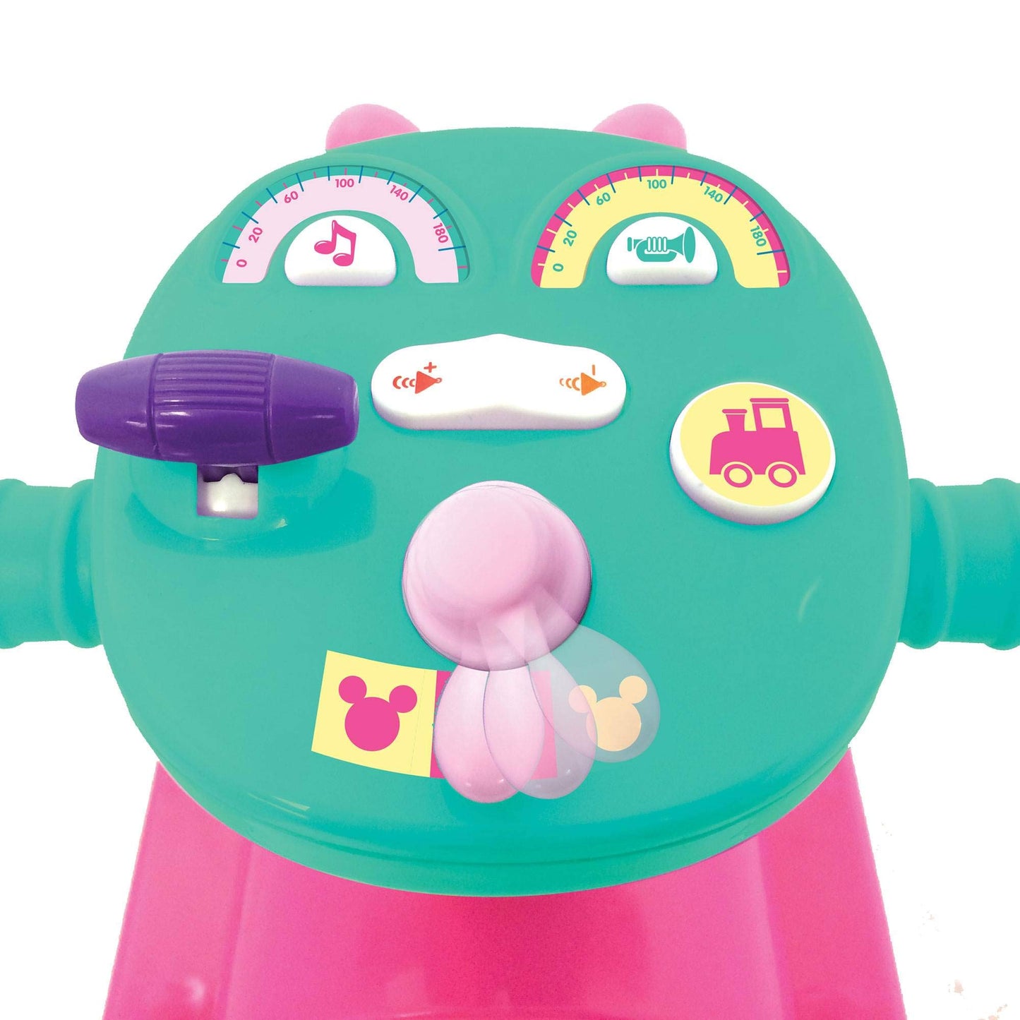 Kiddieland Disney Minnie Mouse Play n' Sort Activity Train Ride-On with Lights, Sounds, Shape Sorter, Storage Seat, Push Handle, Ages 12–36 Months, Toddler Indoor Toy for Motor Skills