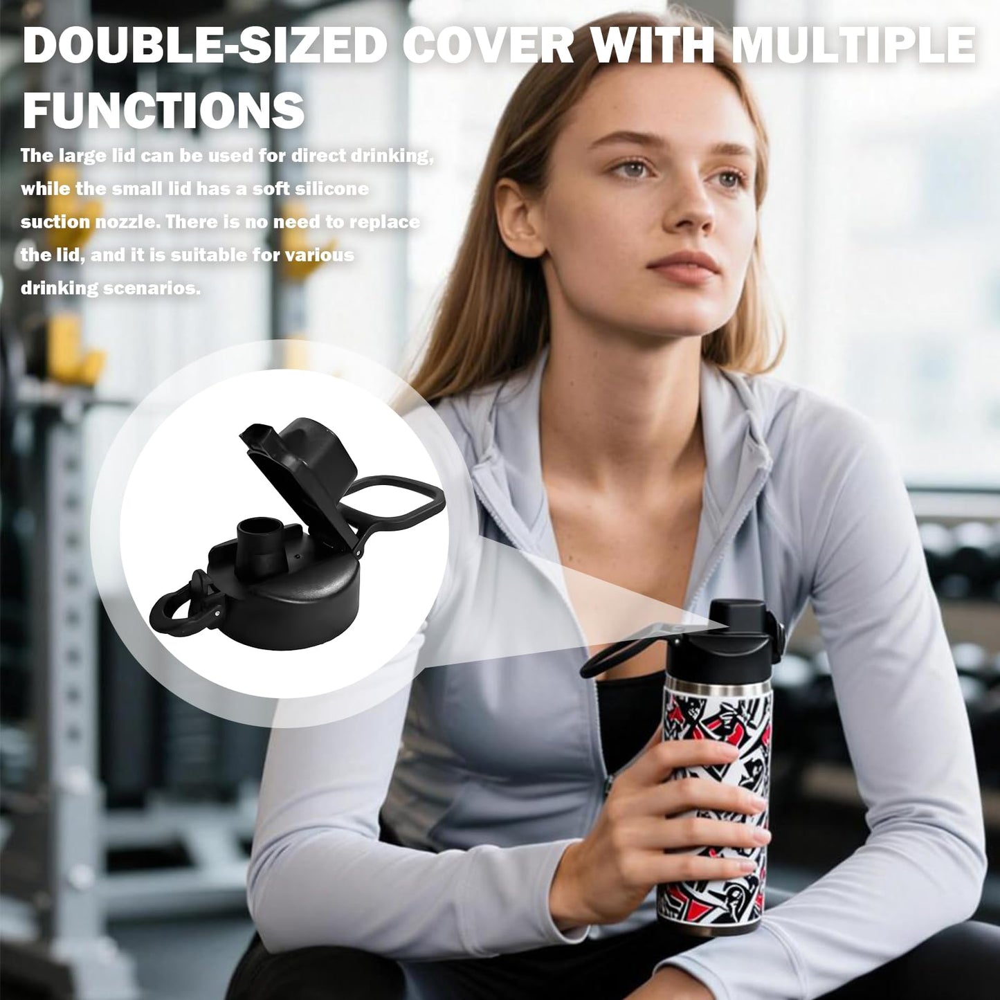2 Pcs Replacement Auto Spout Lid For Bubba Trailblazer 24oz/32oz/40oz & Flo Kids 16oz Water Bottles, Bpa-Free,Bubba Water Bottle Lid Replacement,Portable Replacement Cap,Bubba Cup Replacement Lid