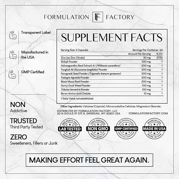 Self Obsessed 10 in 1 Masculinity Maximizer Supplement, Shilajit for Men, Tongkat Ali, Ashwaganda, Fenugreek & More, Muscle Growth, Energy Management, Strength, Recovery 4-Month Supply (Pack of 2)