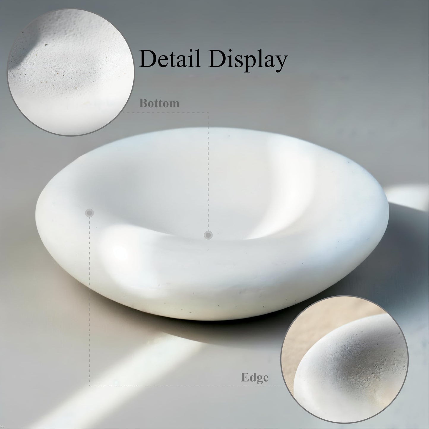 Zitiyade 6.3 Inch Cloud Bowl, Decorative Concrete Bowl for Home Decor, Key Tray for Entryway Table, Concretes Jewelry Tray, Asymmetrical Concrete Organic Bowles