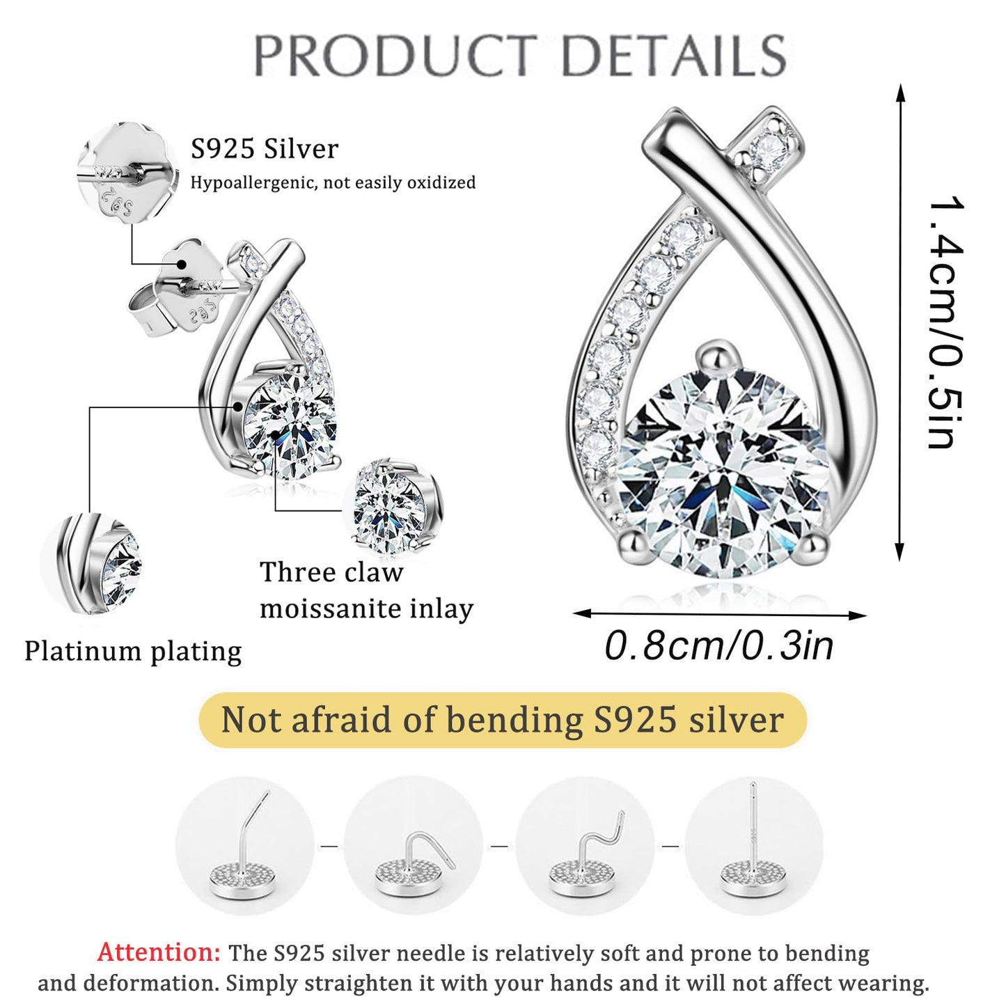 Lucpee Lymphatic Earrings, Slimaoo Halolux Lymphvity Germanium Earrings Lymph Flow Drainage Detox Magnetogen Acupuncture Therapy Slimming Sparkly Zircon Jewelry Gift (Gold+Silver)