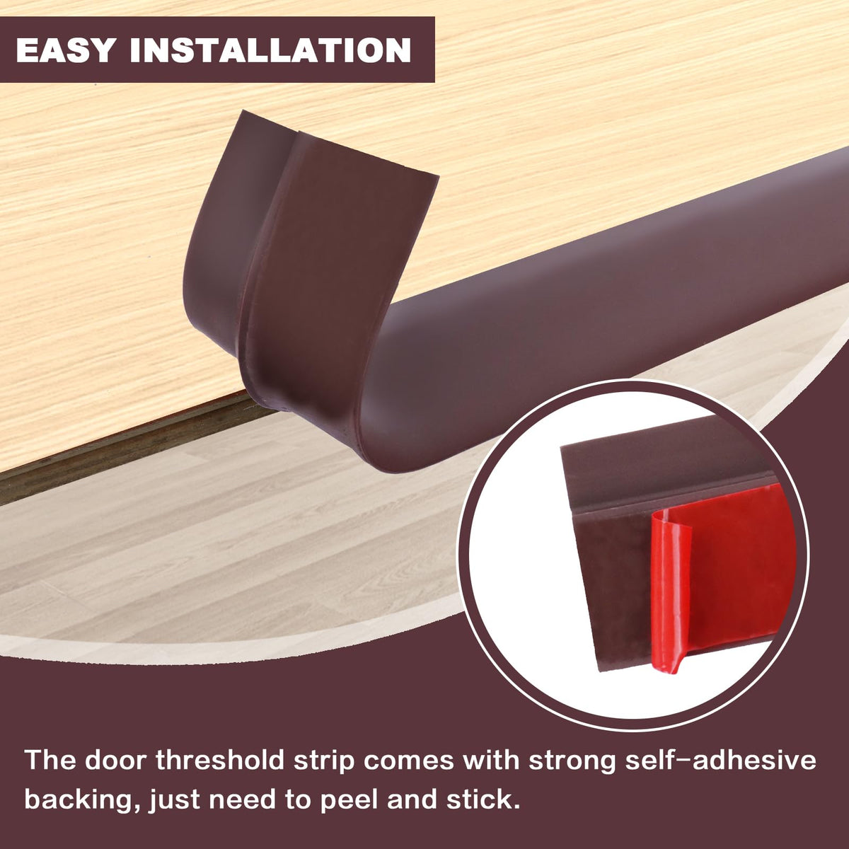 Vinyl Door Threshold Flooring Transition Strip Self Adhesive Carpet Edging Strip for Laminate Doorway Edge Threshold from 1 (10 Foot)