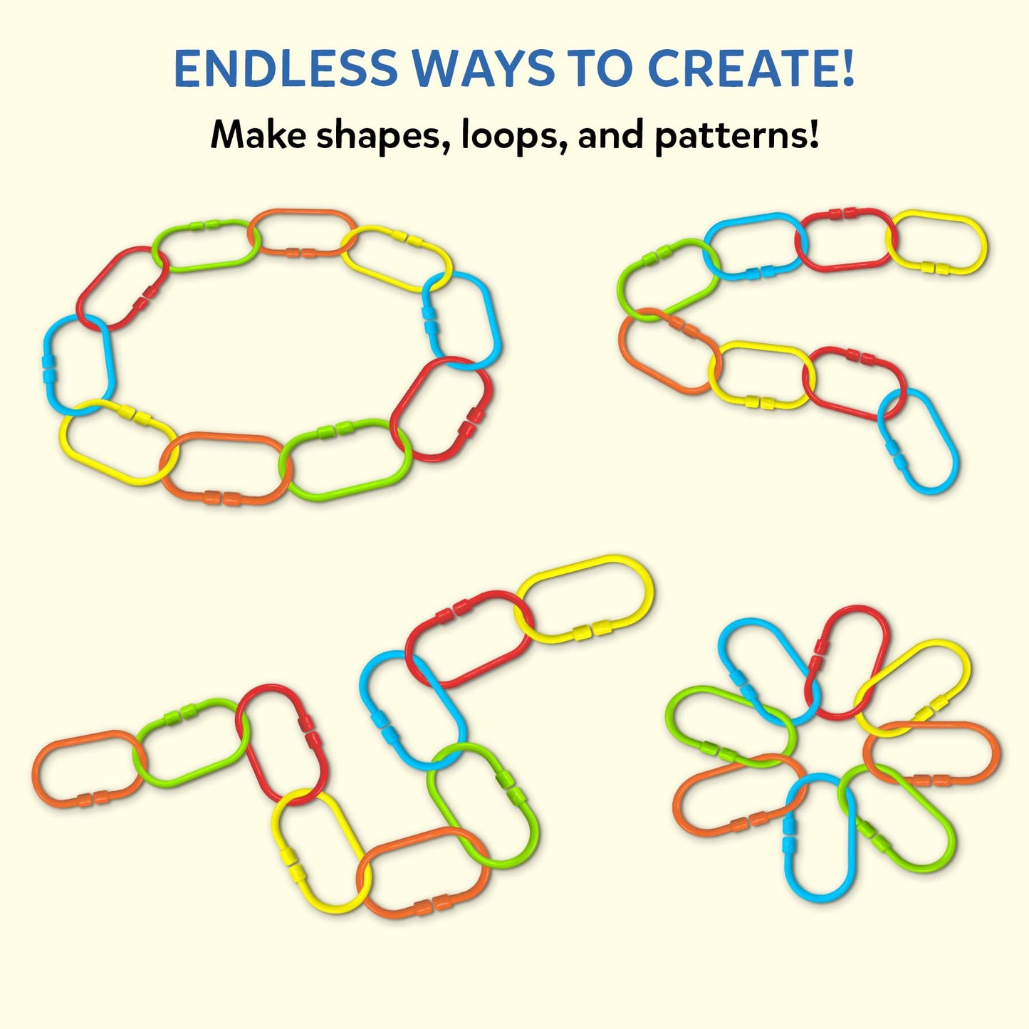 Skillmatics Connectable Learning Link Toy for Toddlers – Fun & Educational Snap-Together Activity, Bead Maze Toys for Babies, Fine Motor Skill, Early Learning, Gift for Ages 10–24 Months, 36 Links